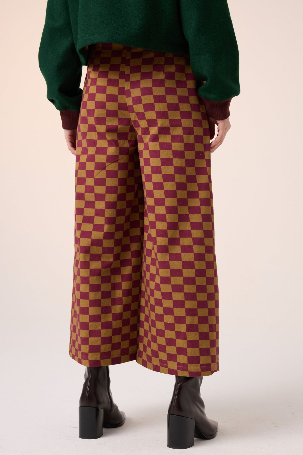 Maroon Olive Wide Leg Pant