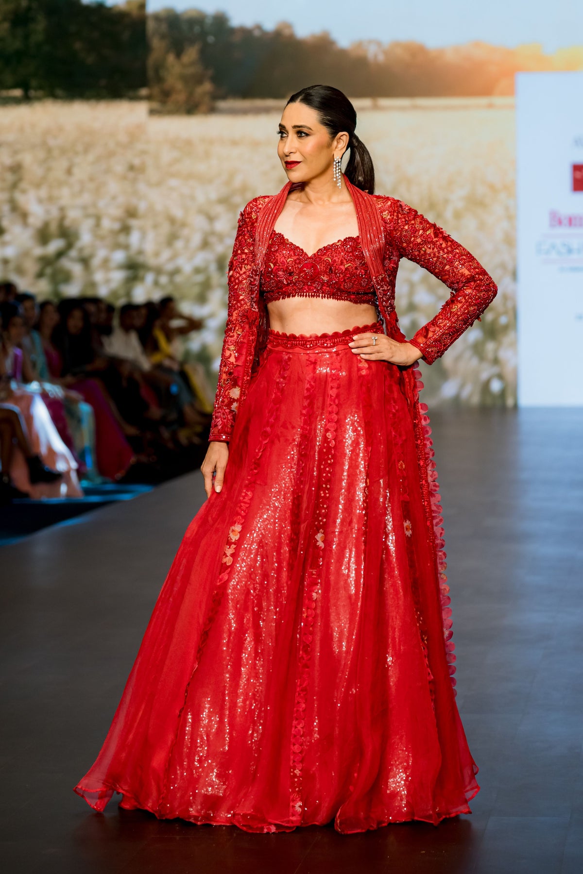 Coral Red Lehenga Set