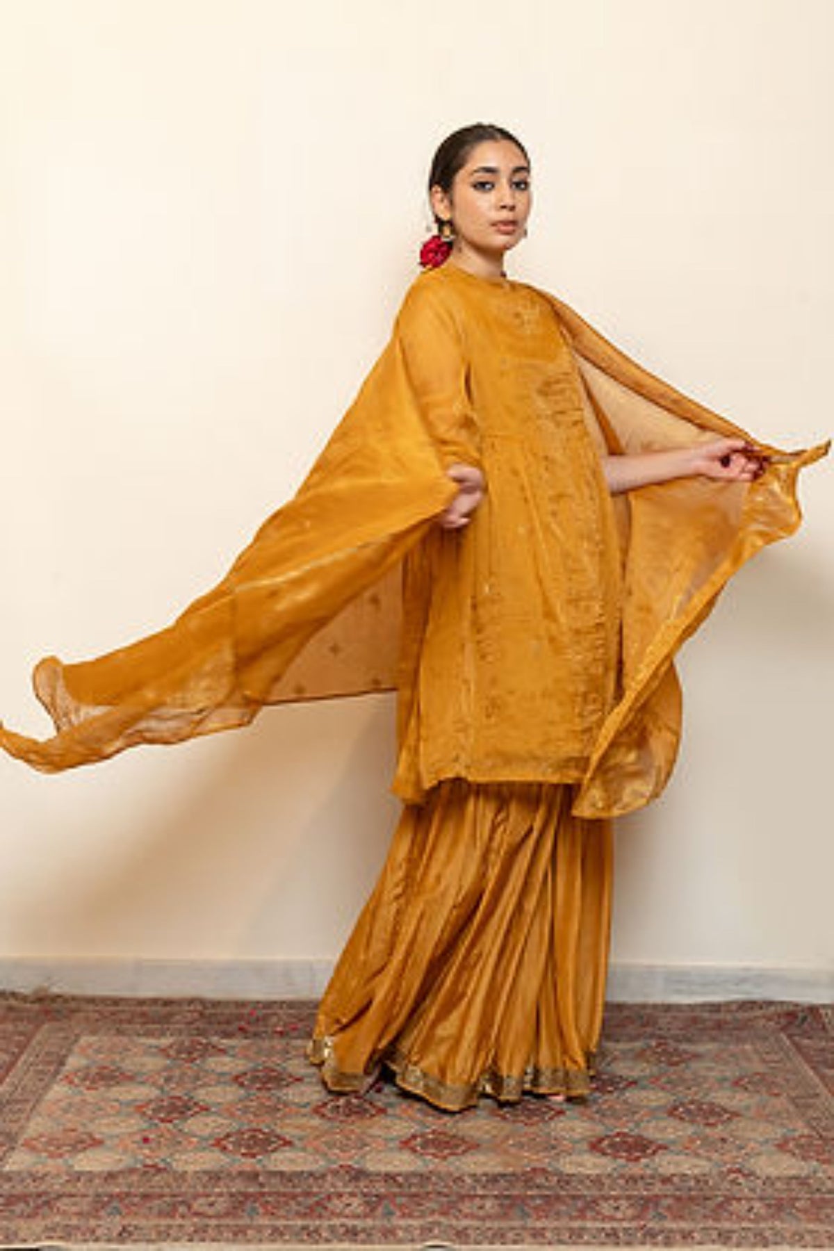 Mustard Zareen Gharara Set