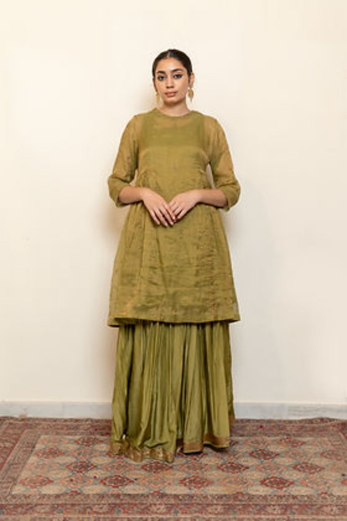 Sage Green Zareen Gharara Set