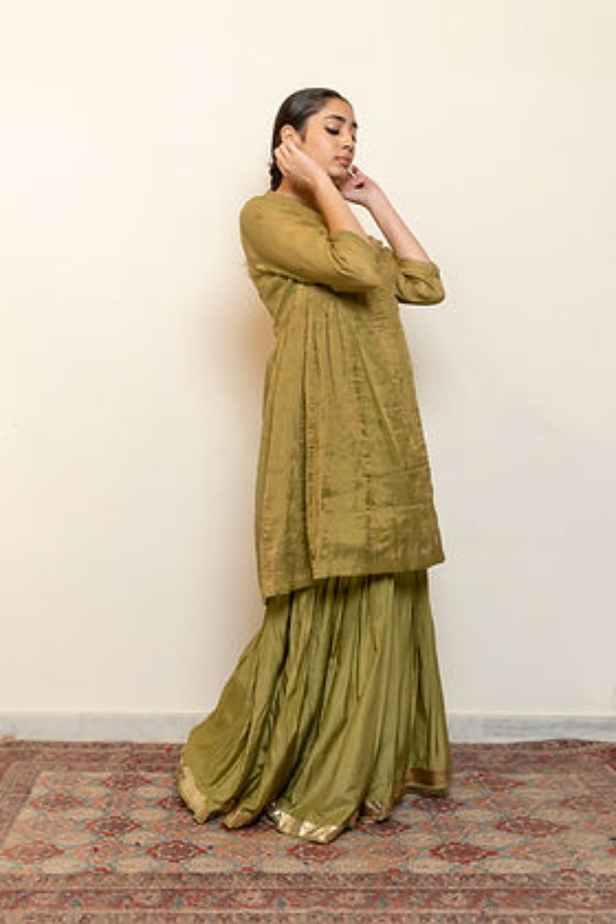 Sage Green Zareen Gharara Set