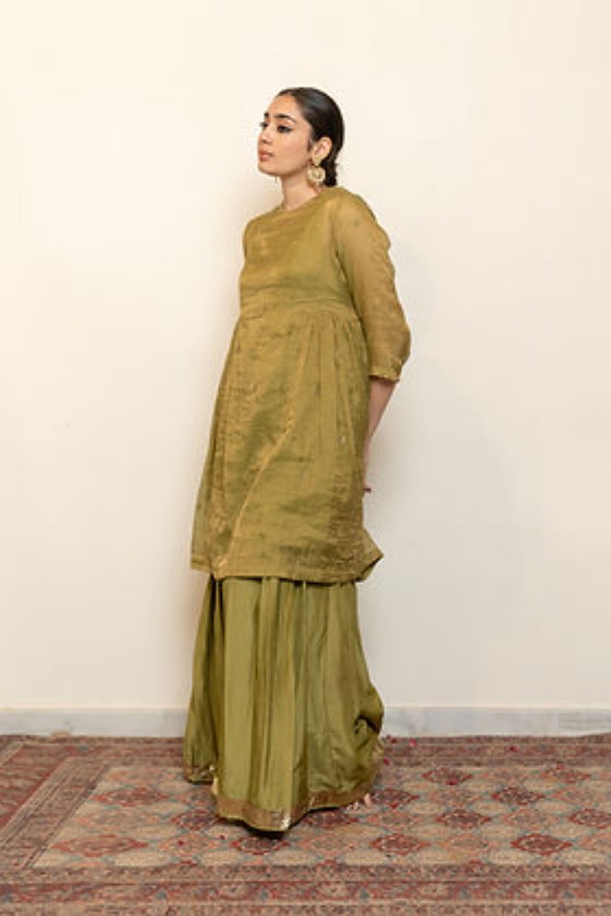 Sage Green Zareen Gharara Set