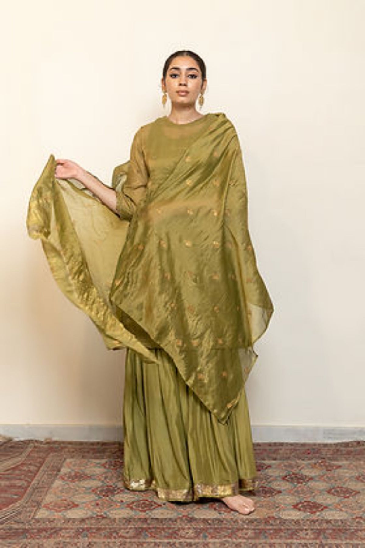 Sage Green Zareen Gharara Set