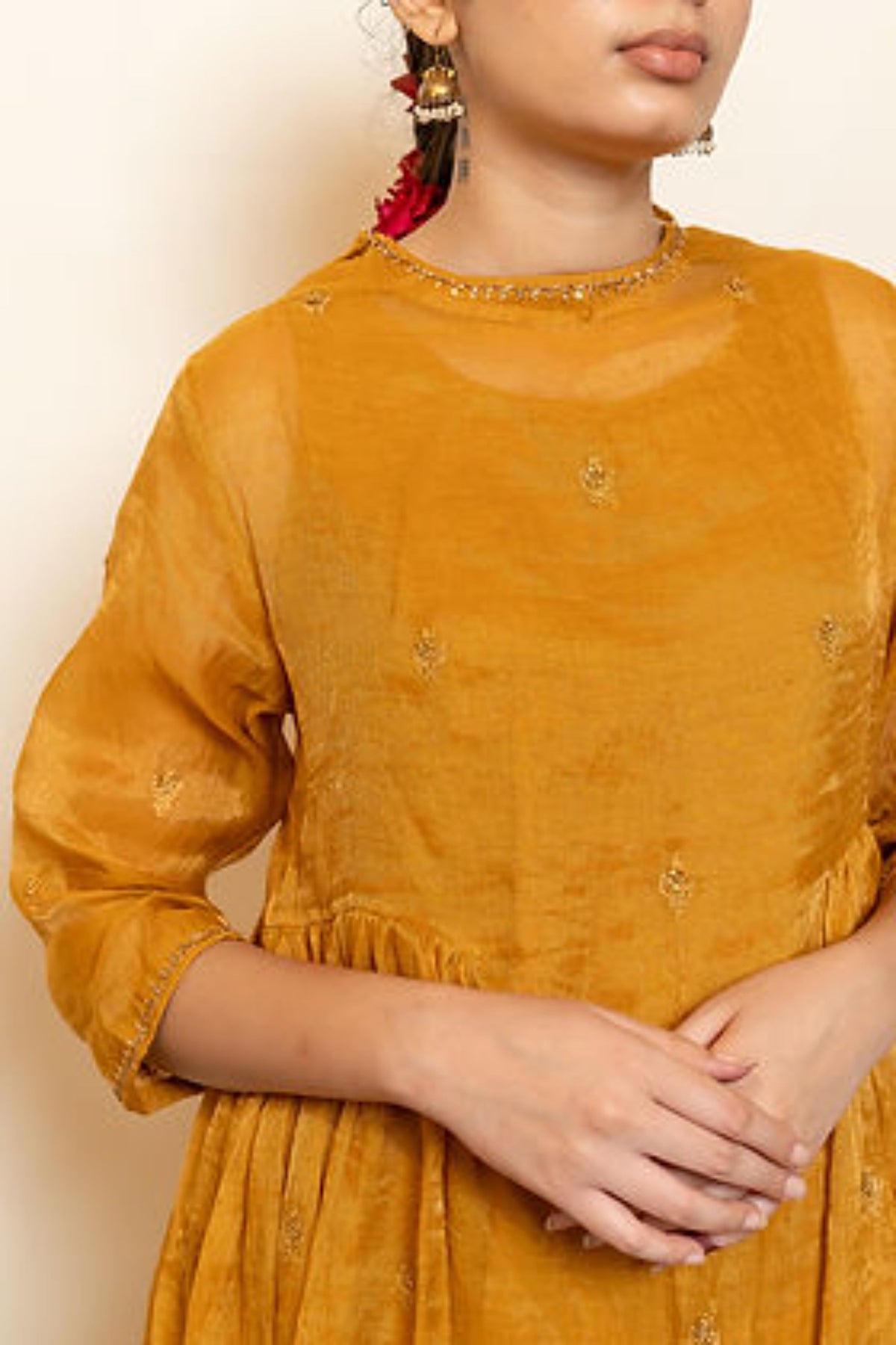 Mustard Zareen Gharara Set