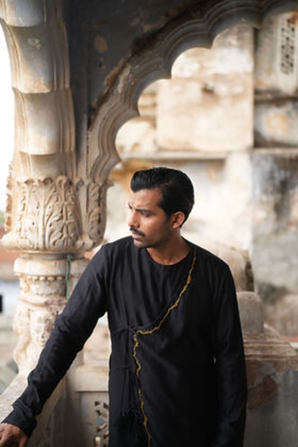 Black Rooman Kurta