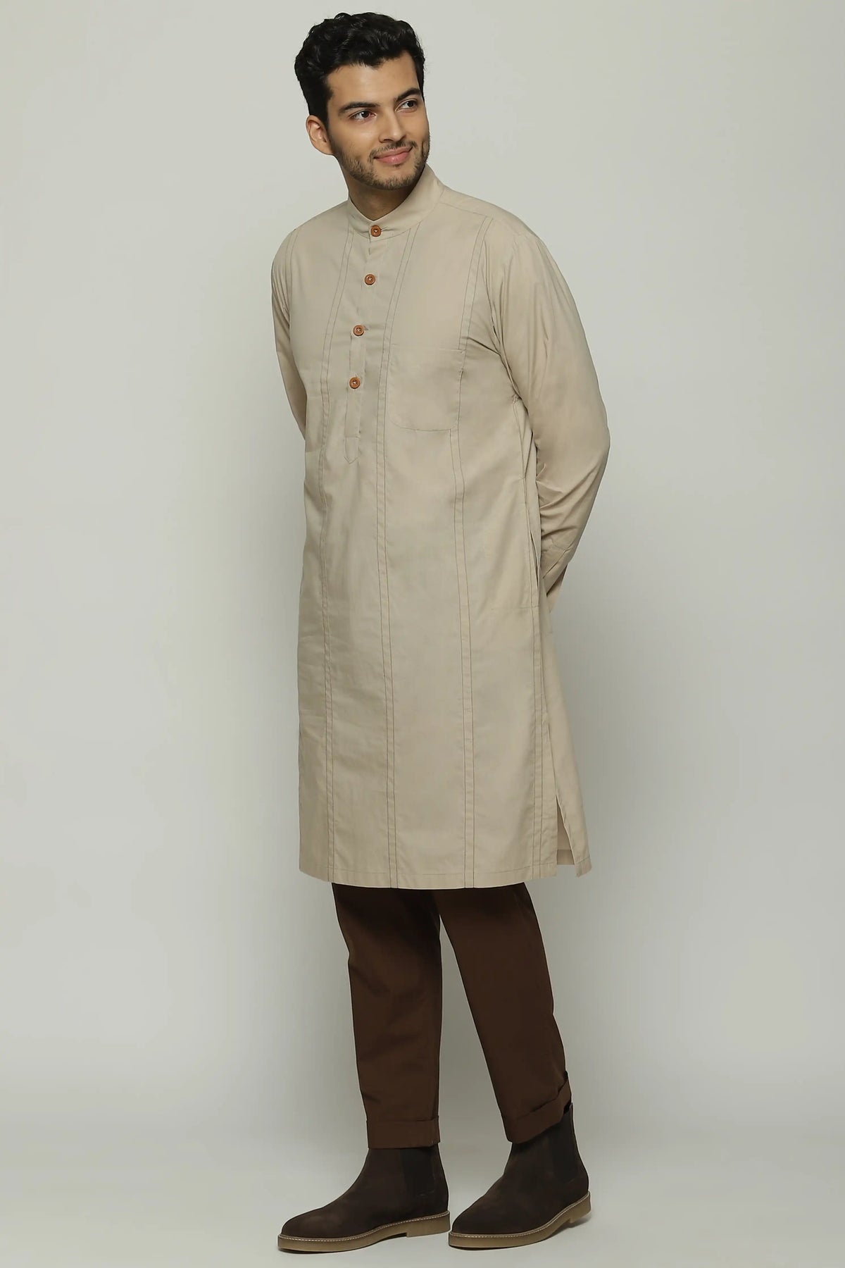 Spaced Out Stripes Long Kurta