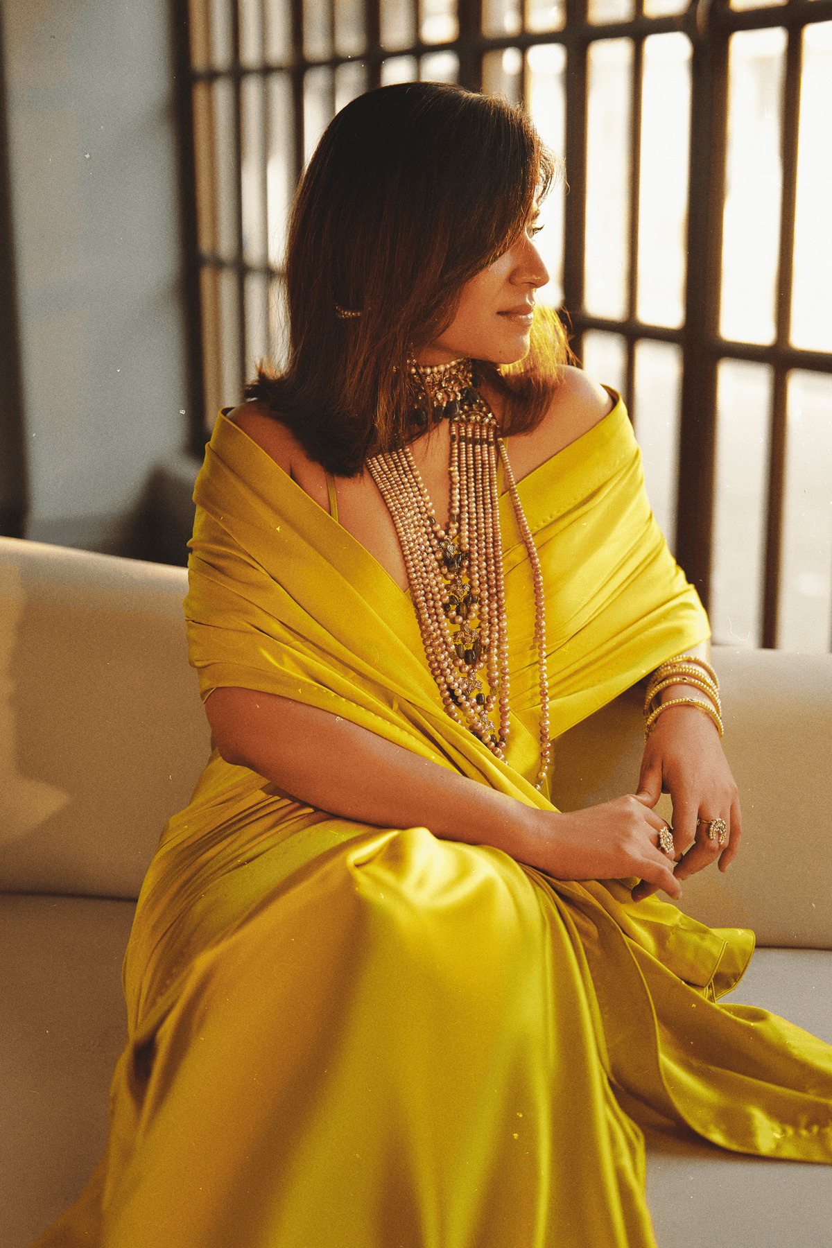 Handwoven Citrine Yellow Silk Saree