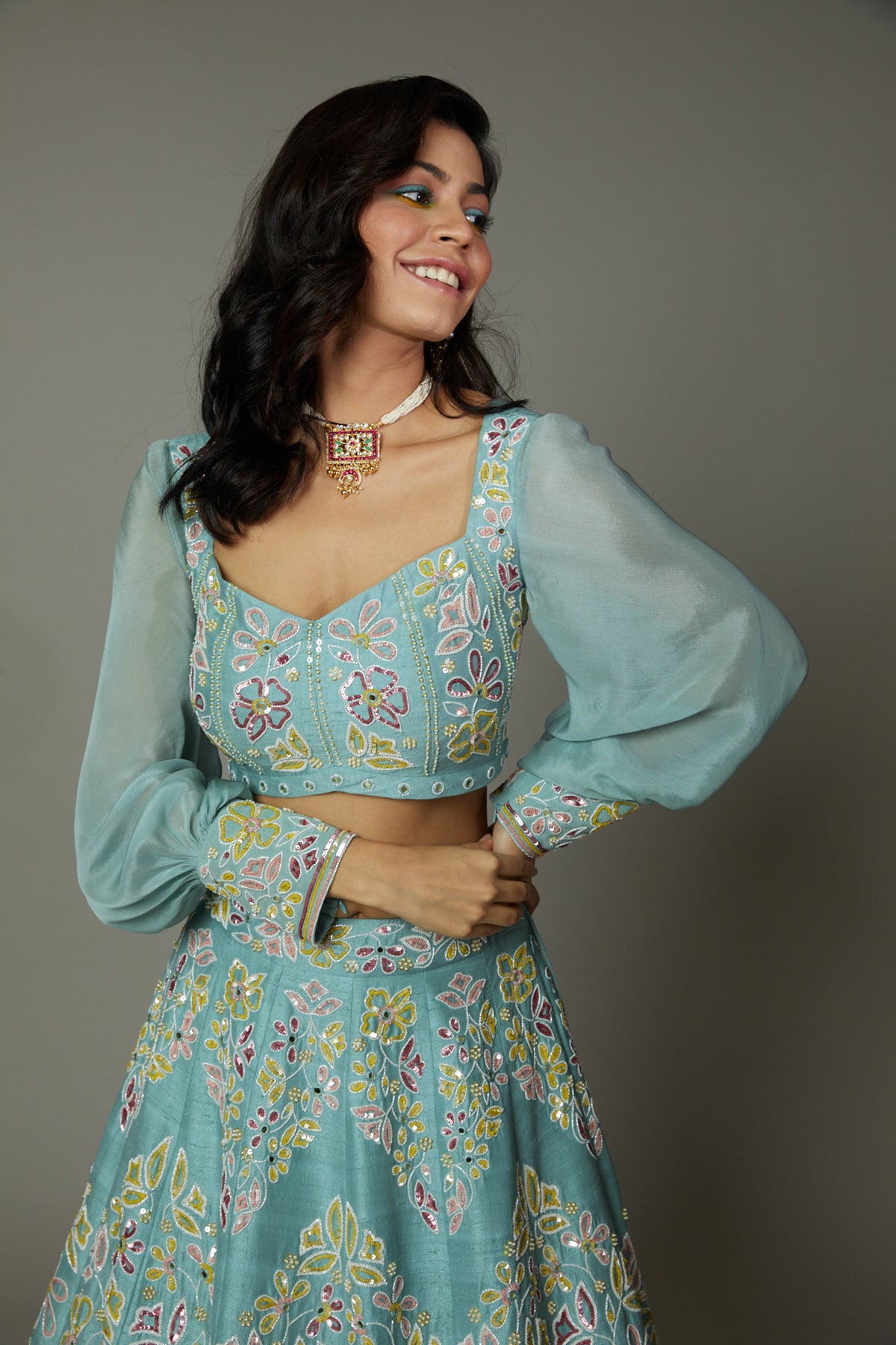 Peppermint Lehenga Set