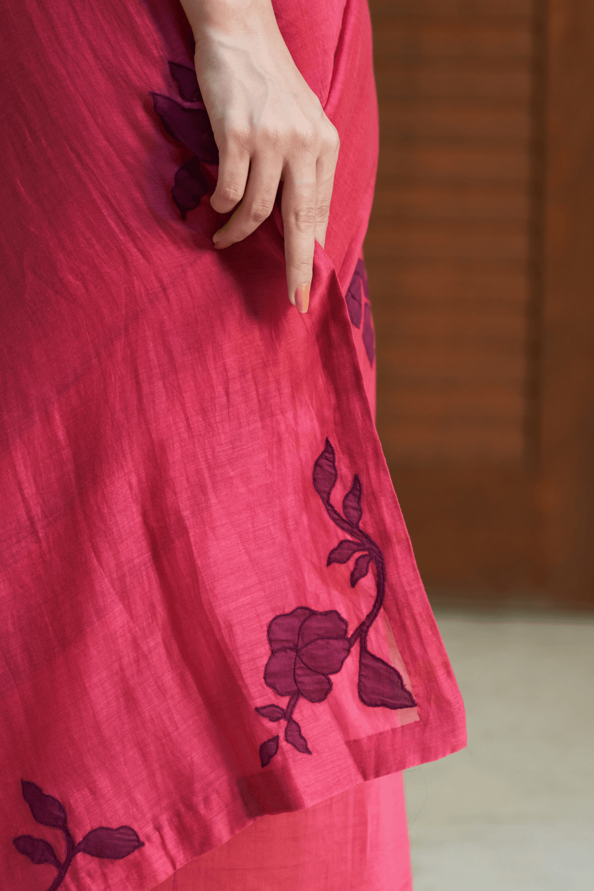 Rouge Floral Saree Set