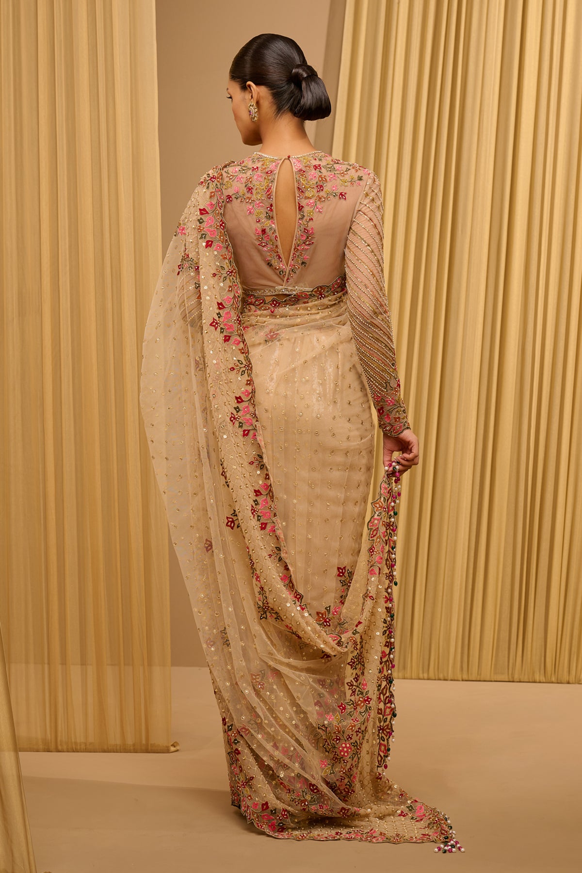 Classic Saree With Embroidered Blouse