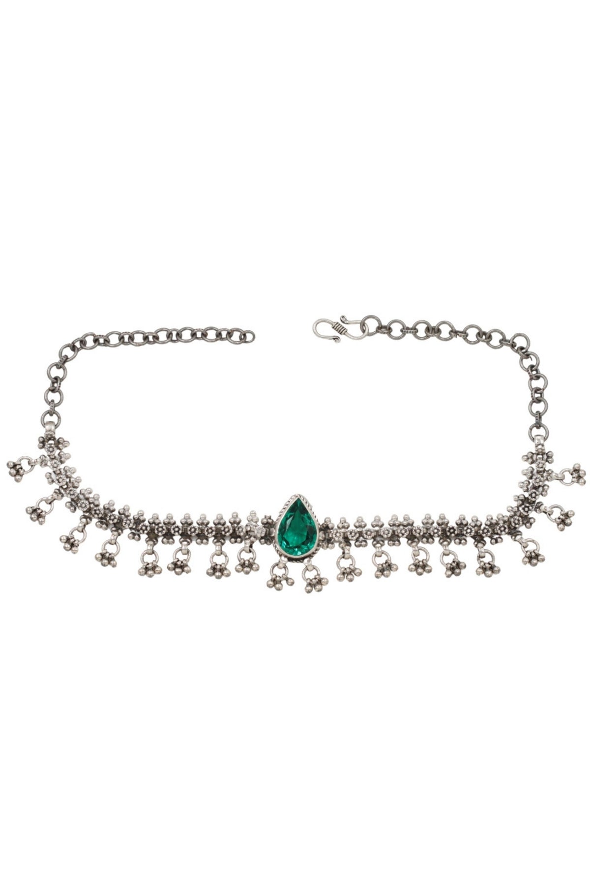 Elegant Silver Green Necklace