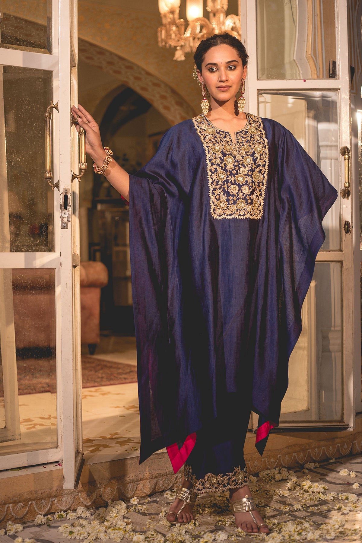 Navy Blue Kaftan Set