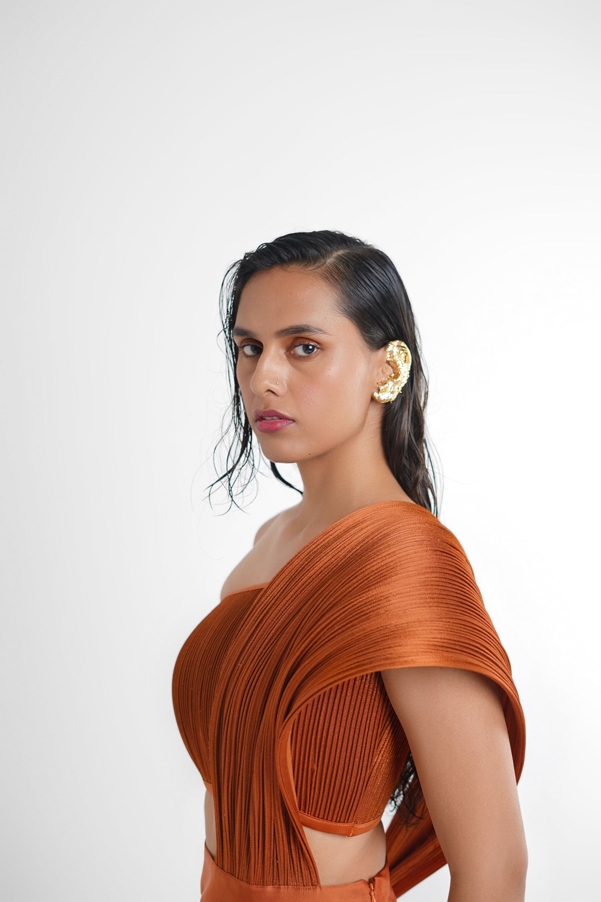 Rust Zeenat Concept Drape Saree