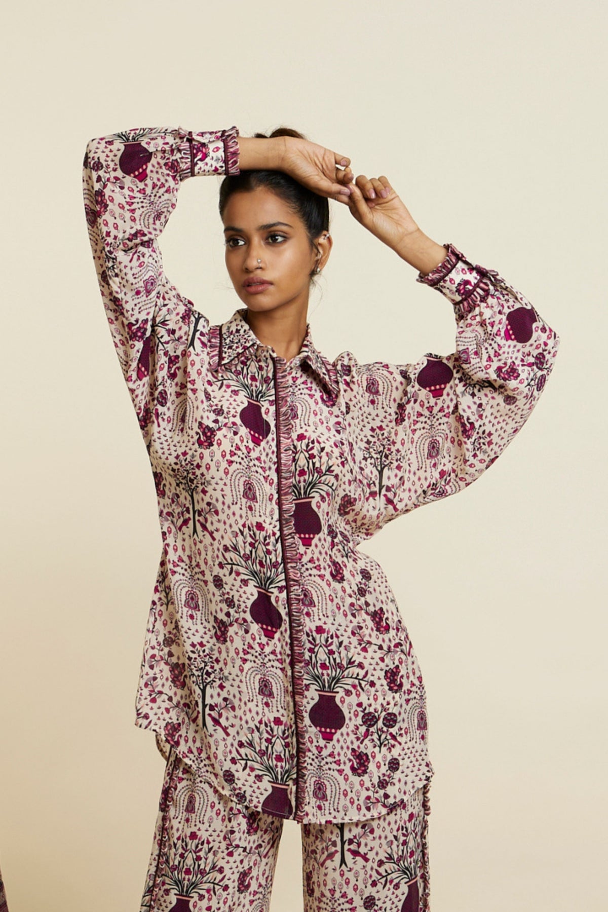 Safar Merlot Jaal Oversized Co-ord Set