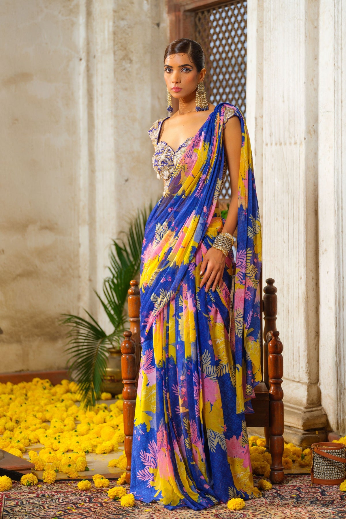 Neela Pre-draped Saree Set