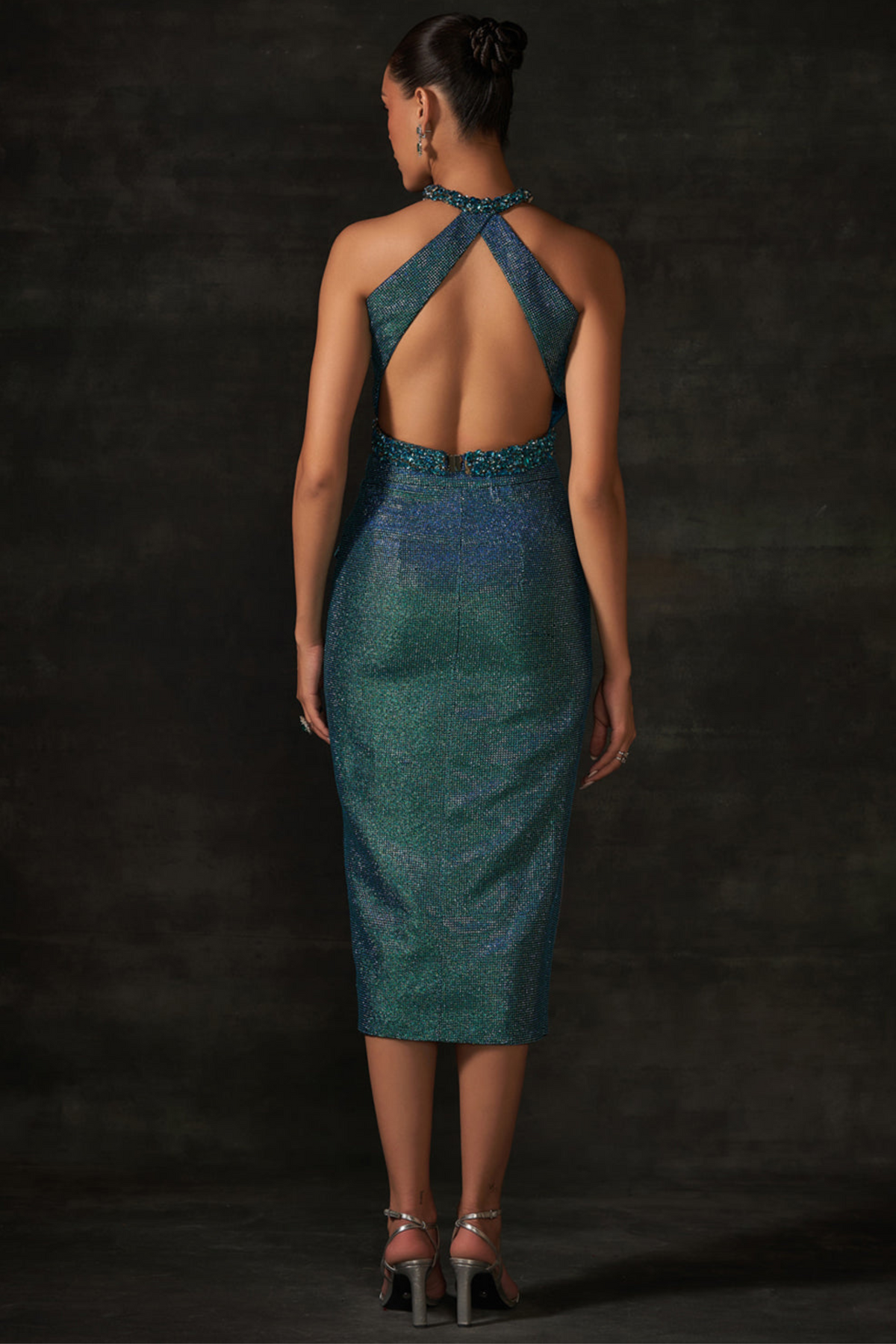 Peacock Blue Halter Neck Co-ord