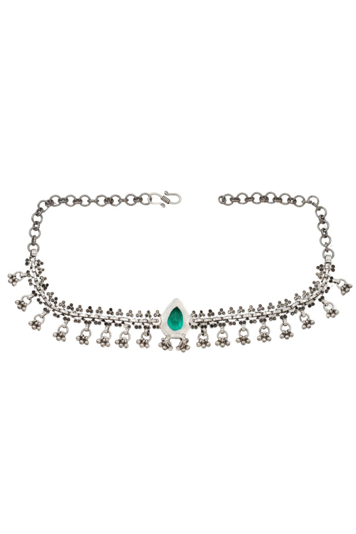 Elegant Silver Green Necklace