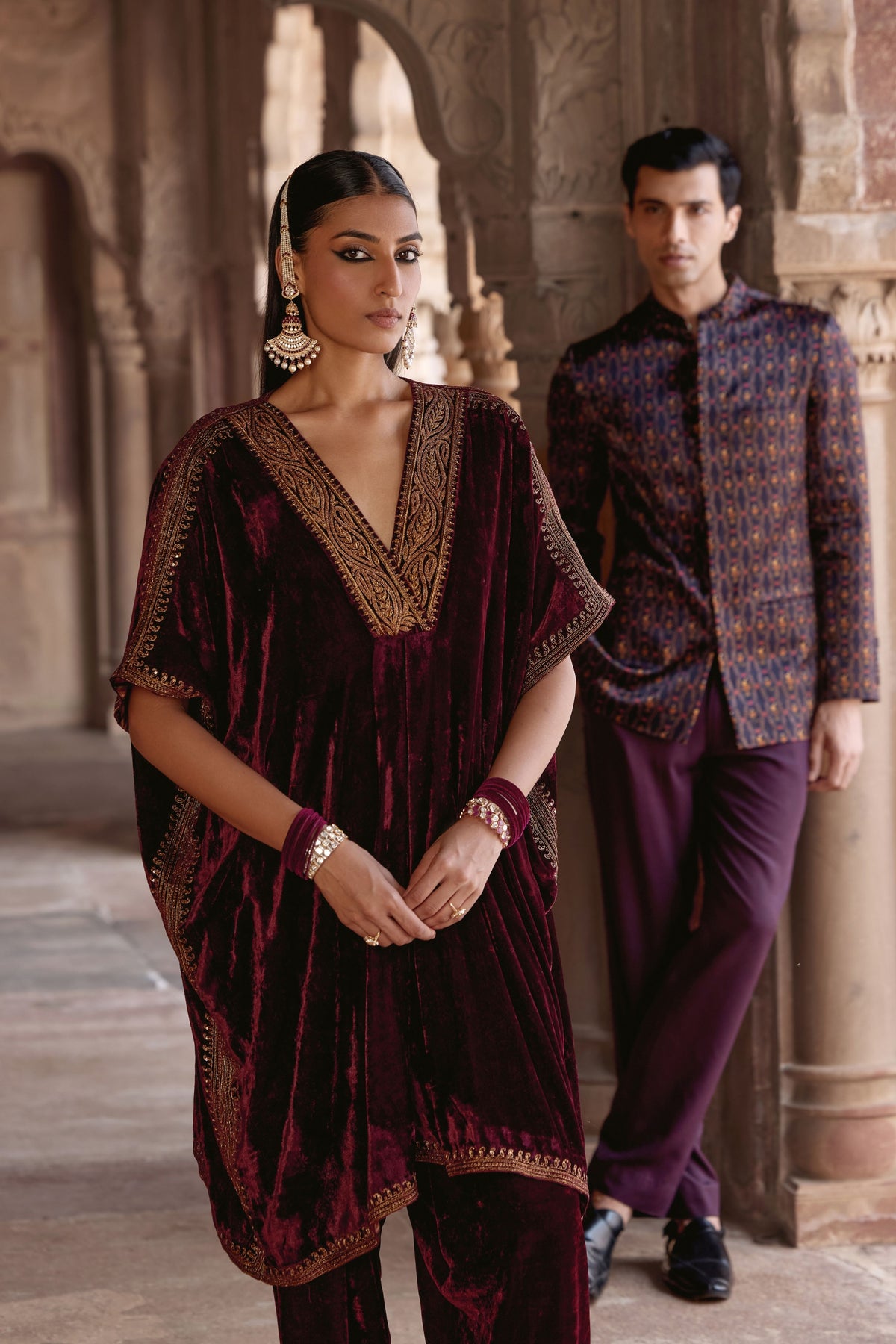 Marron Zohra Kaftan Set