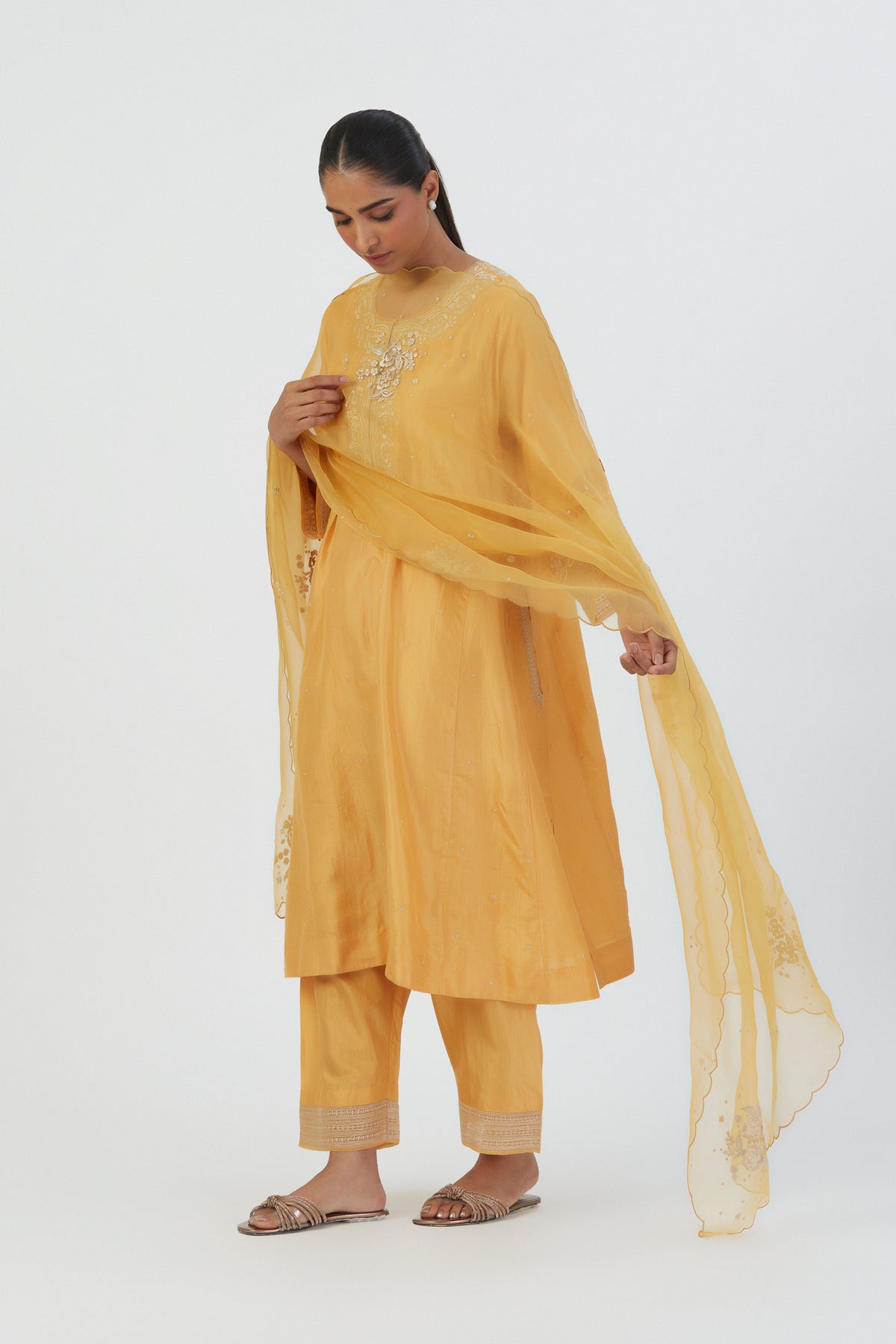 Yellow Zira Dupatta