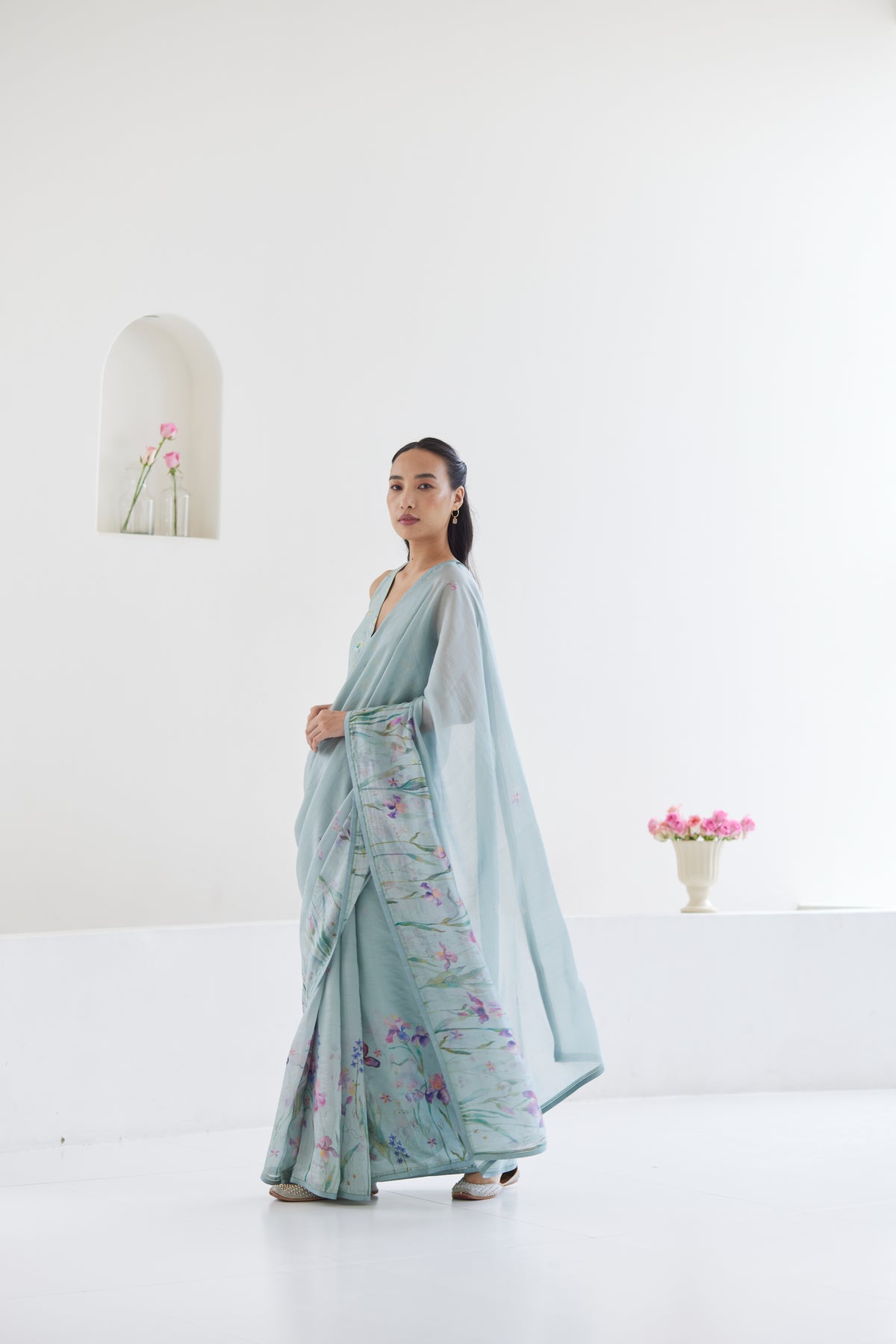 Cherished Times Seafoam Saree