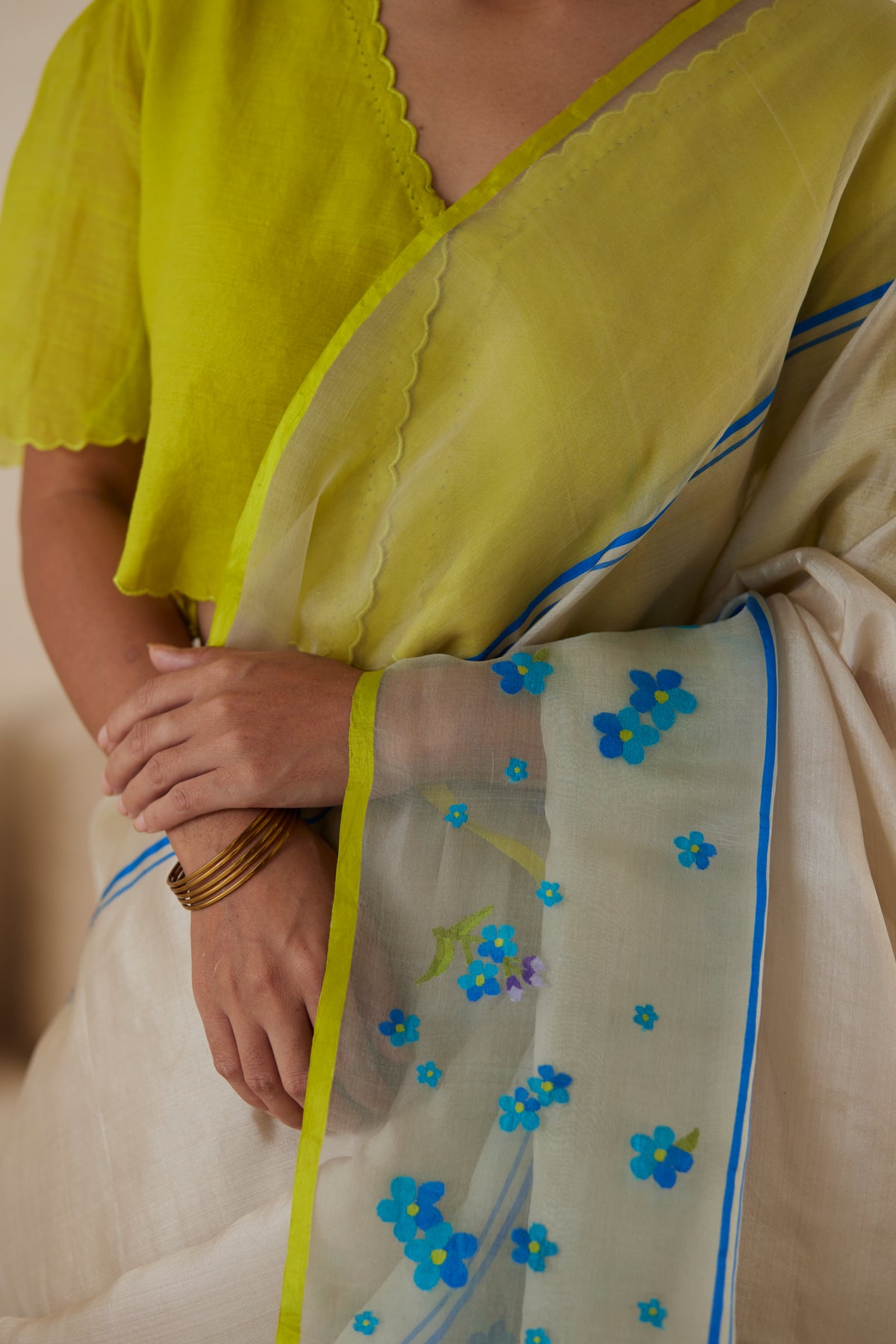 Lasting Vignettes Jamdani Saree