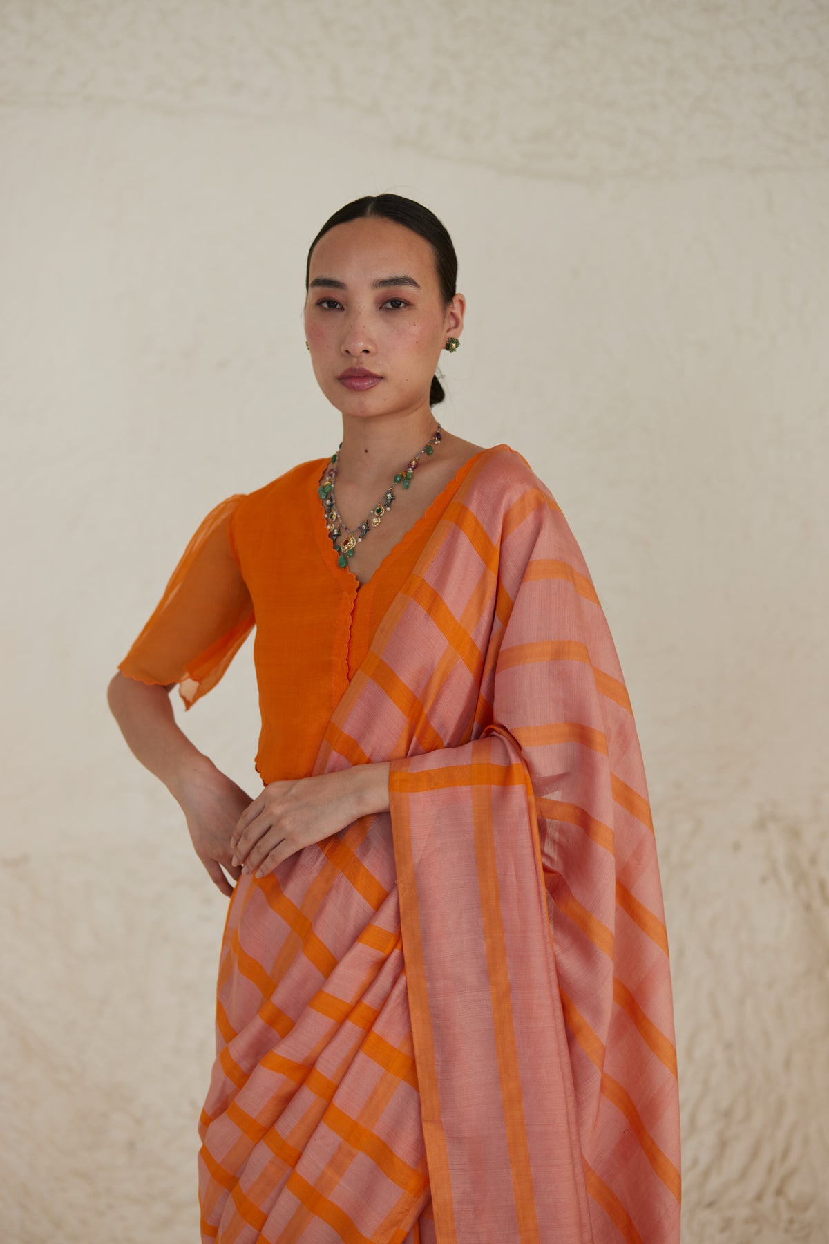 Hopscotch Checks Saree