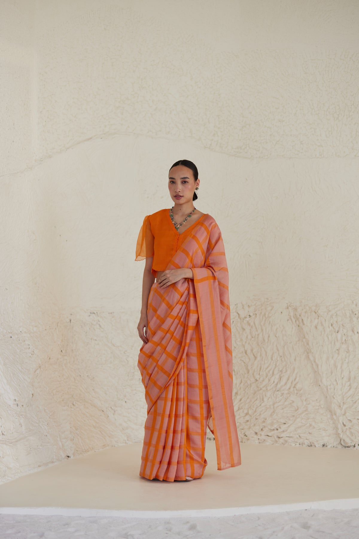 Hopscotch Checks Saree