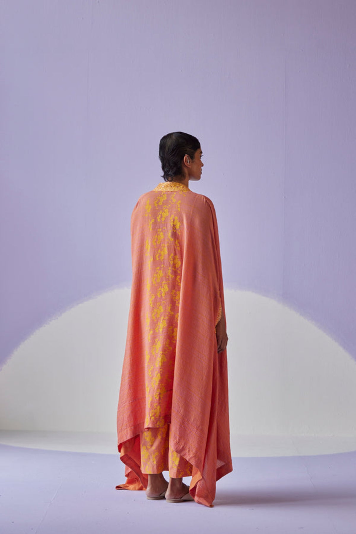 Coral Crinkled Cape Set