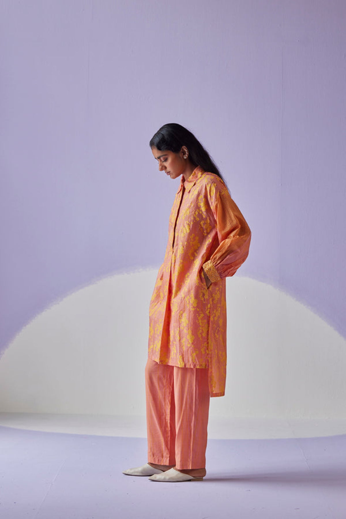 Coral Block Printed Kurta Set