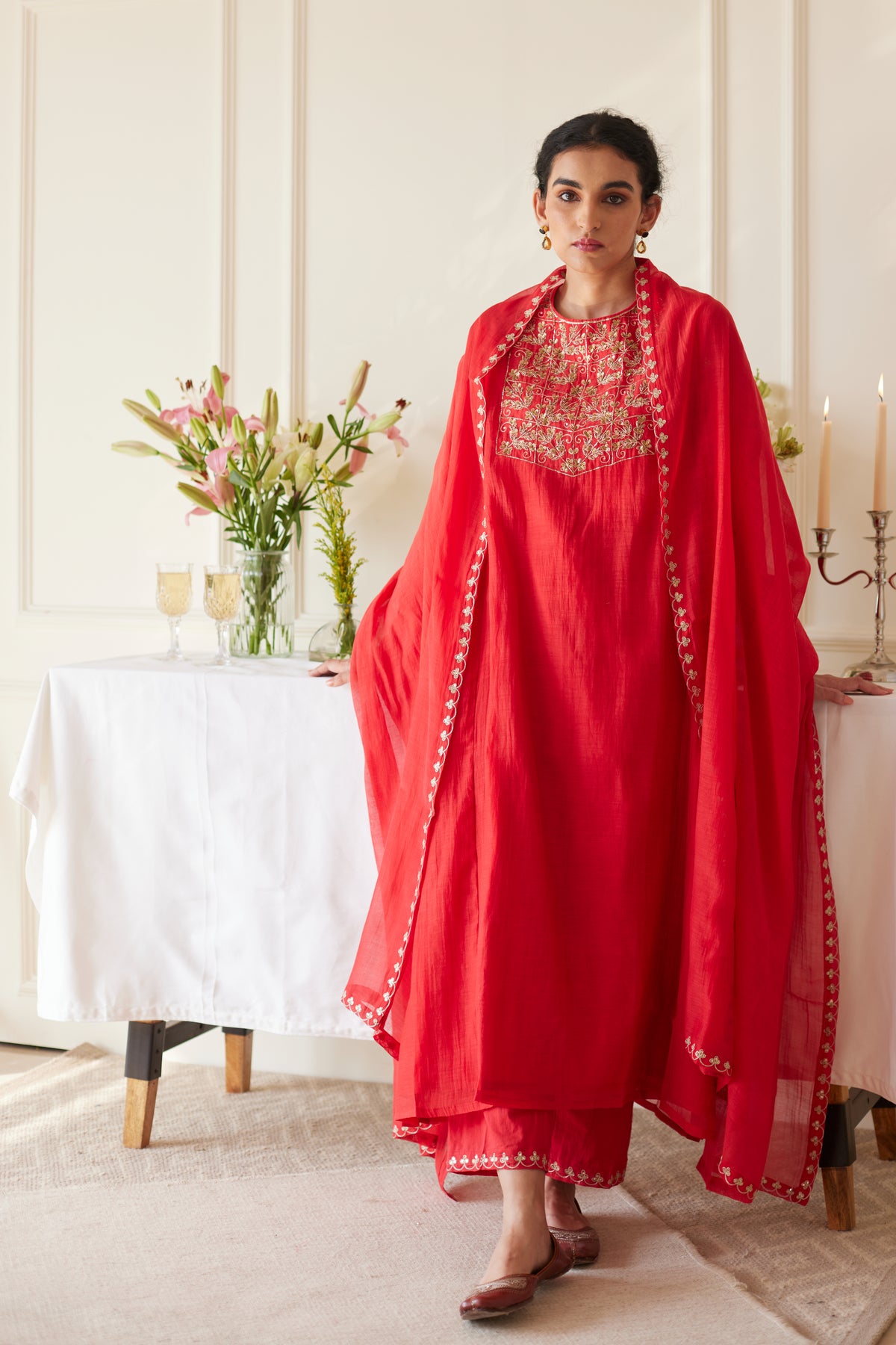 Red Scarlet Kurta Set