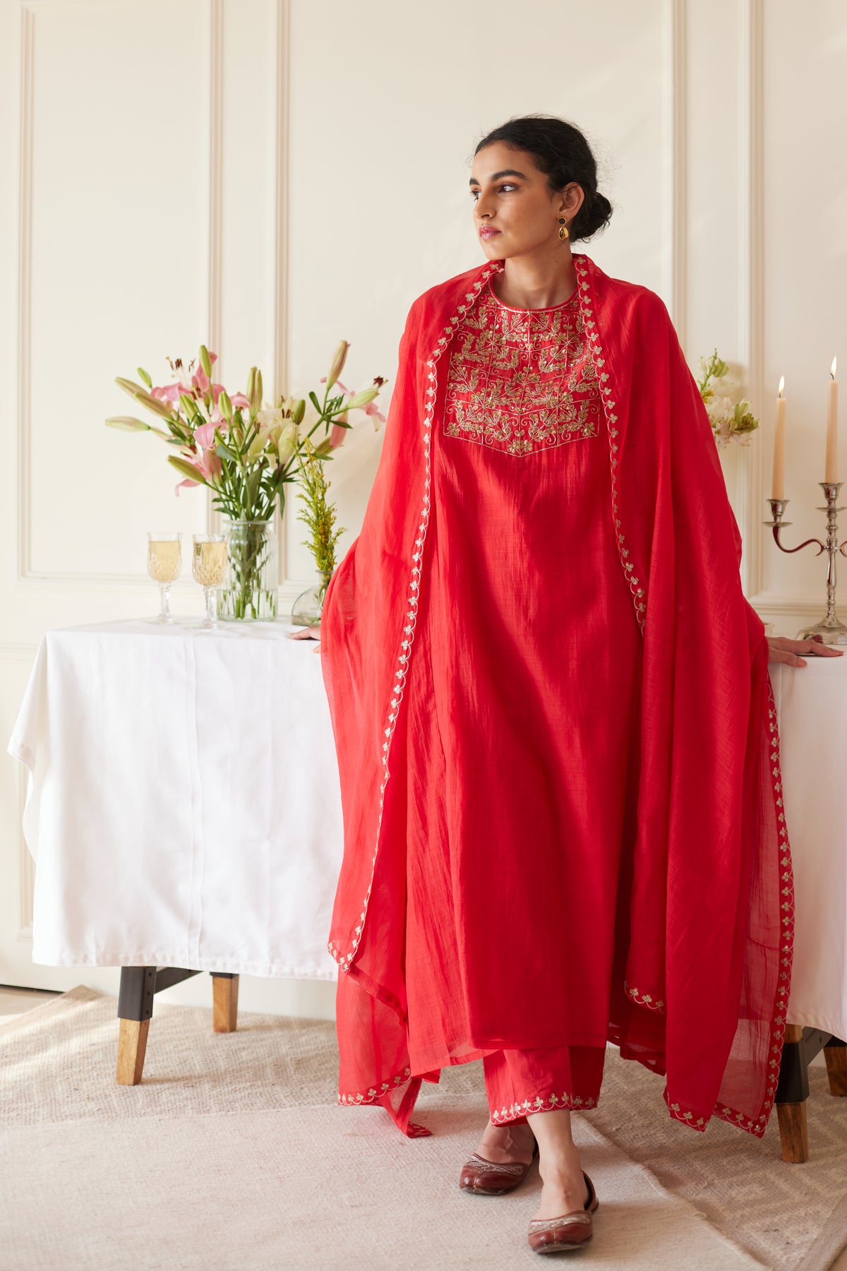 Red Scarlet Kurta Set