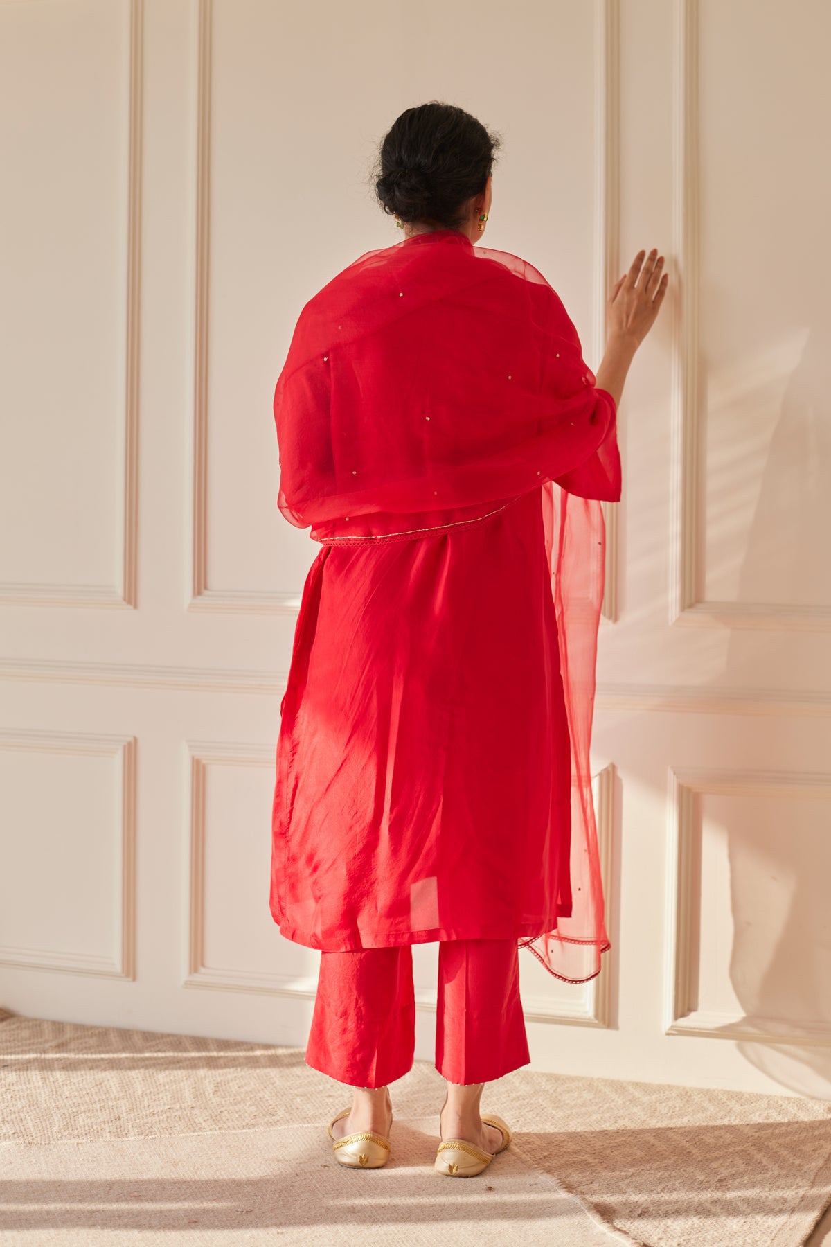 Silk Scarlet Kurta Set