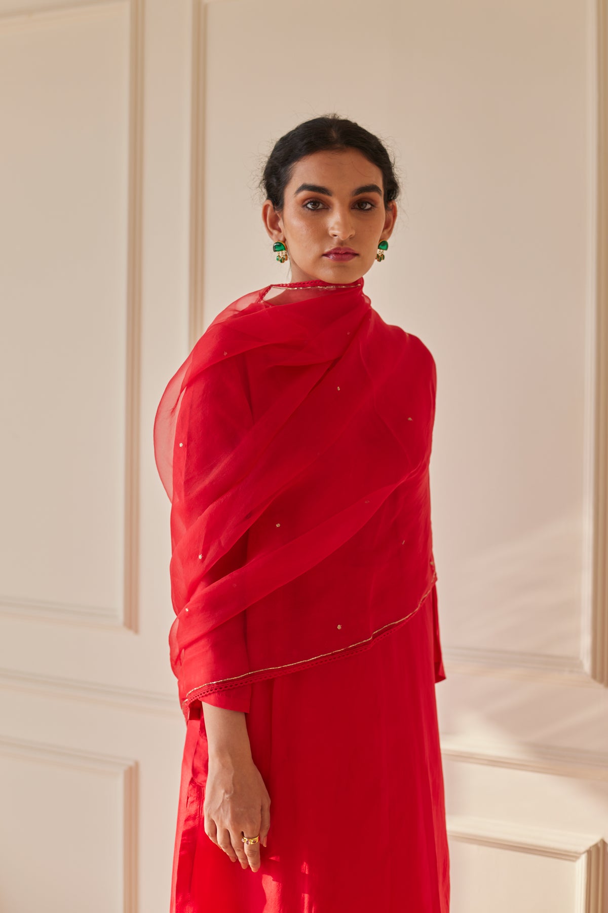 Silk Scarlet Kurta Set