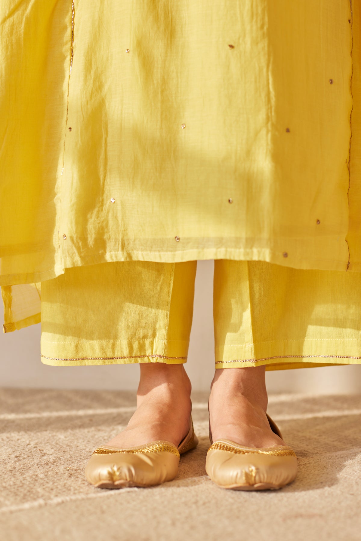 Yellow Smoking Kurta Set