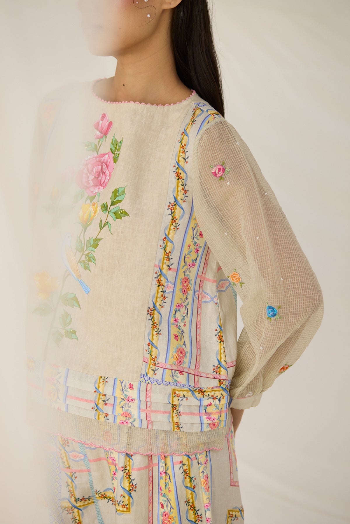 Cloud Embroidered Top