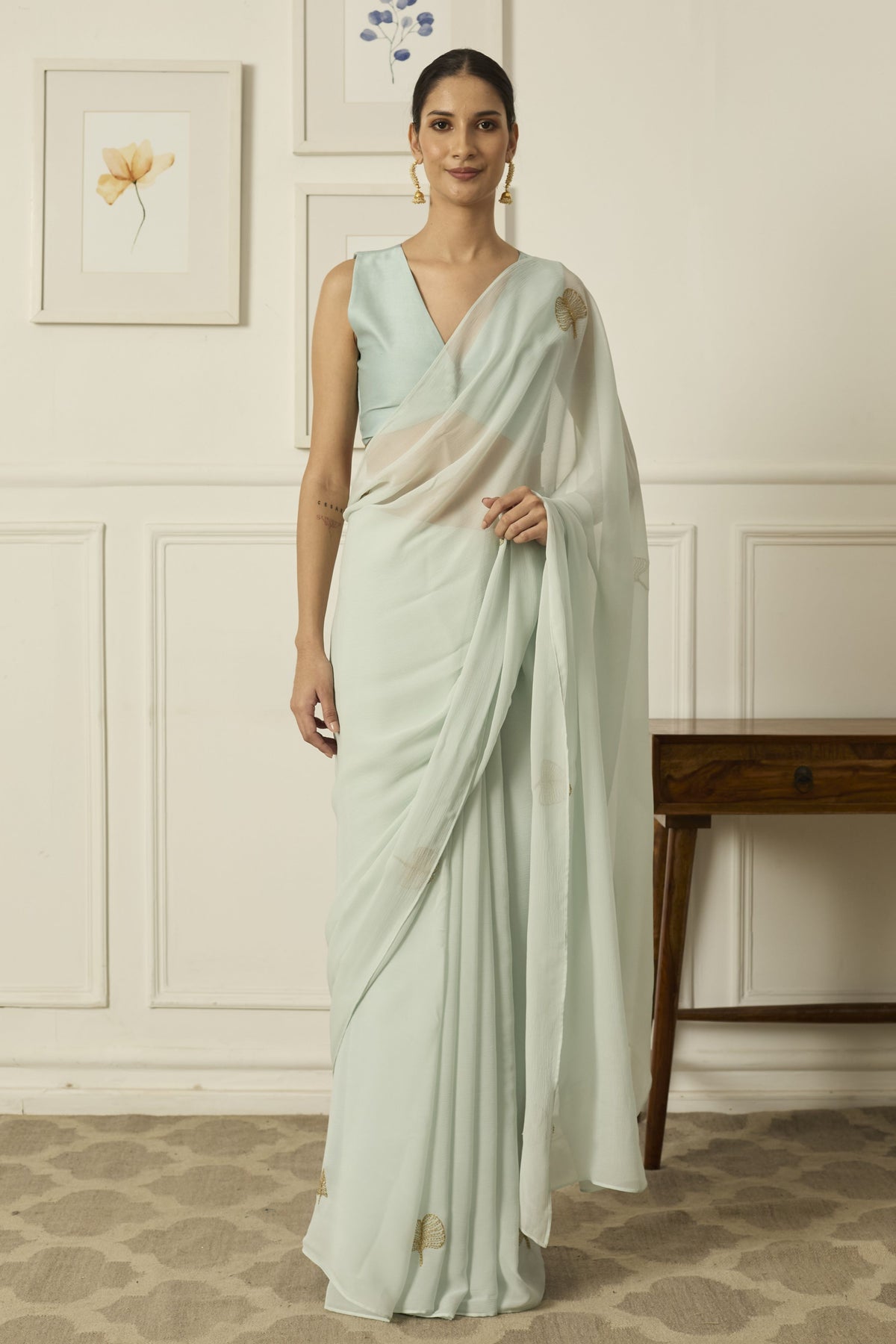 Leaf Chiffon Saree