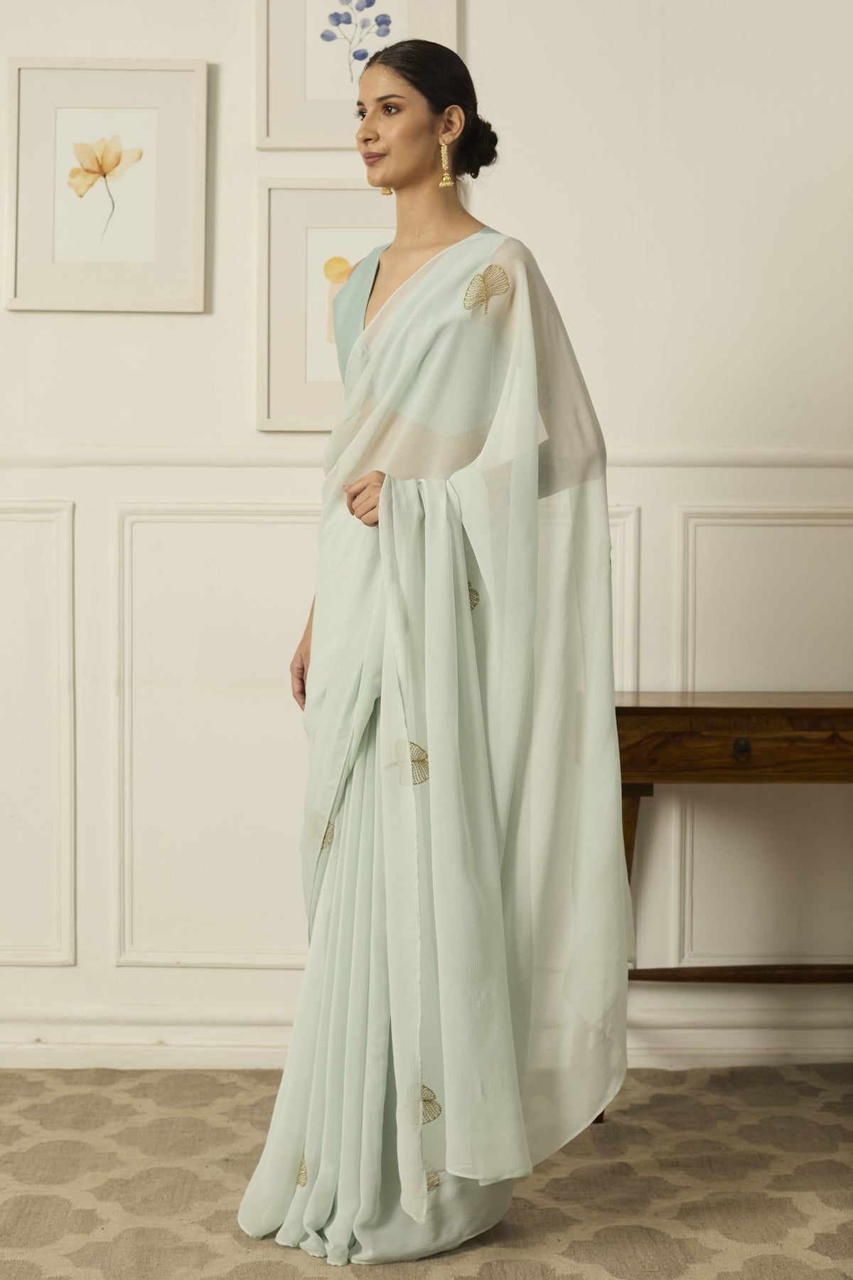 Leaf Chiffon Saree