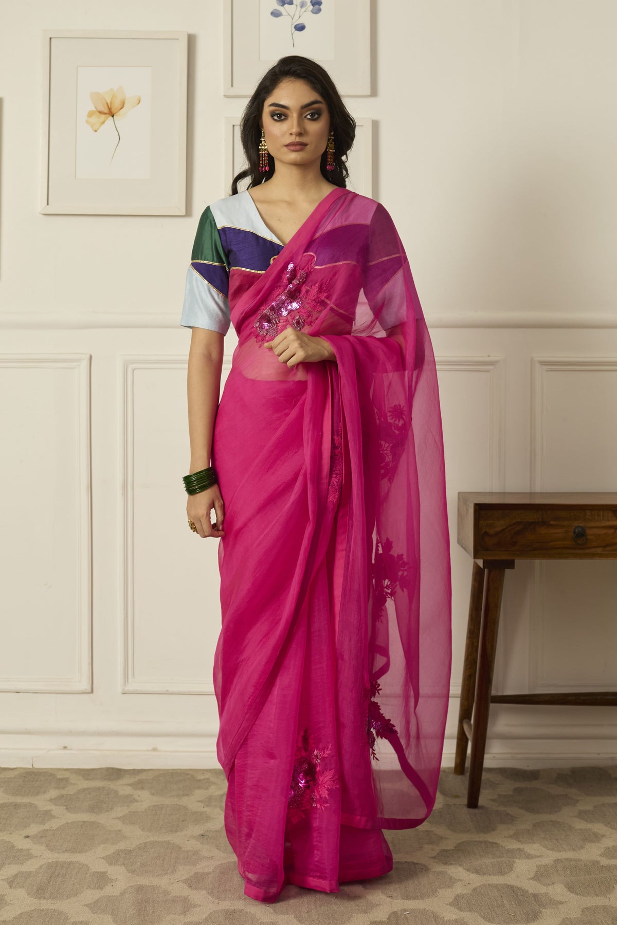 Pink Aradhana Saree