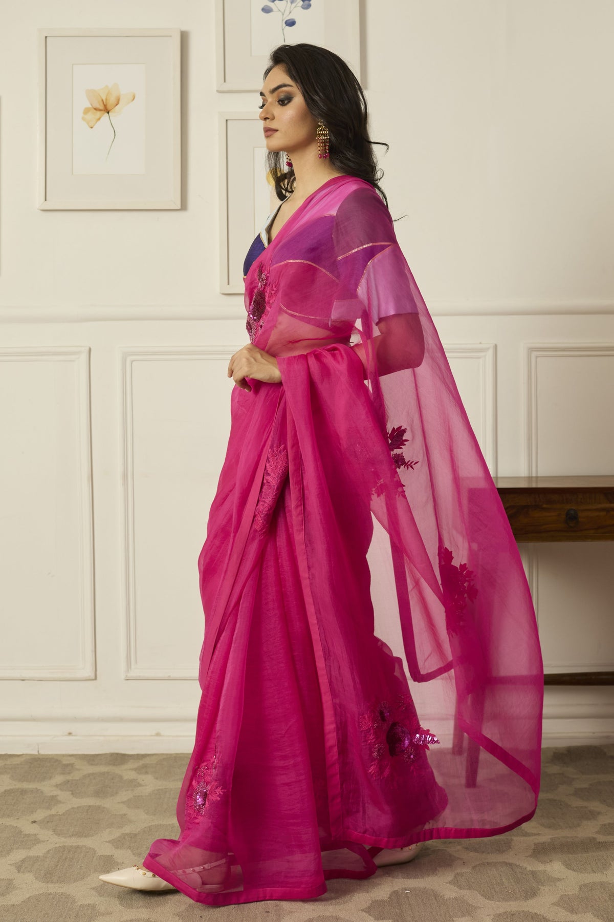 Pink Aradhana Saree