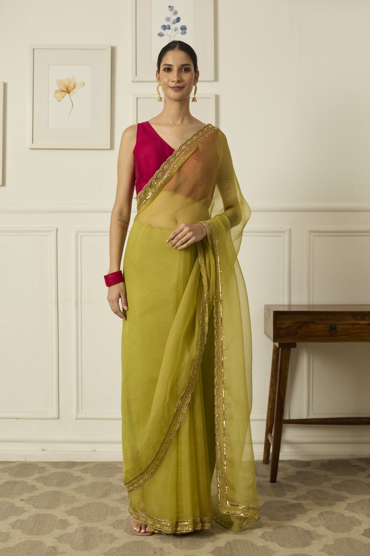 Lime Ruqsat Saree