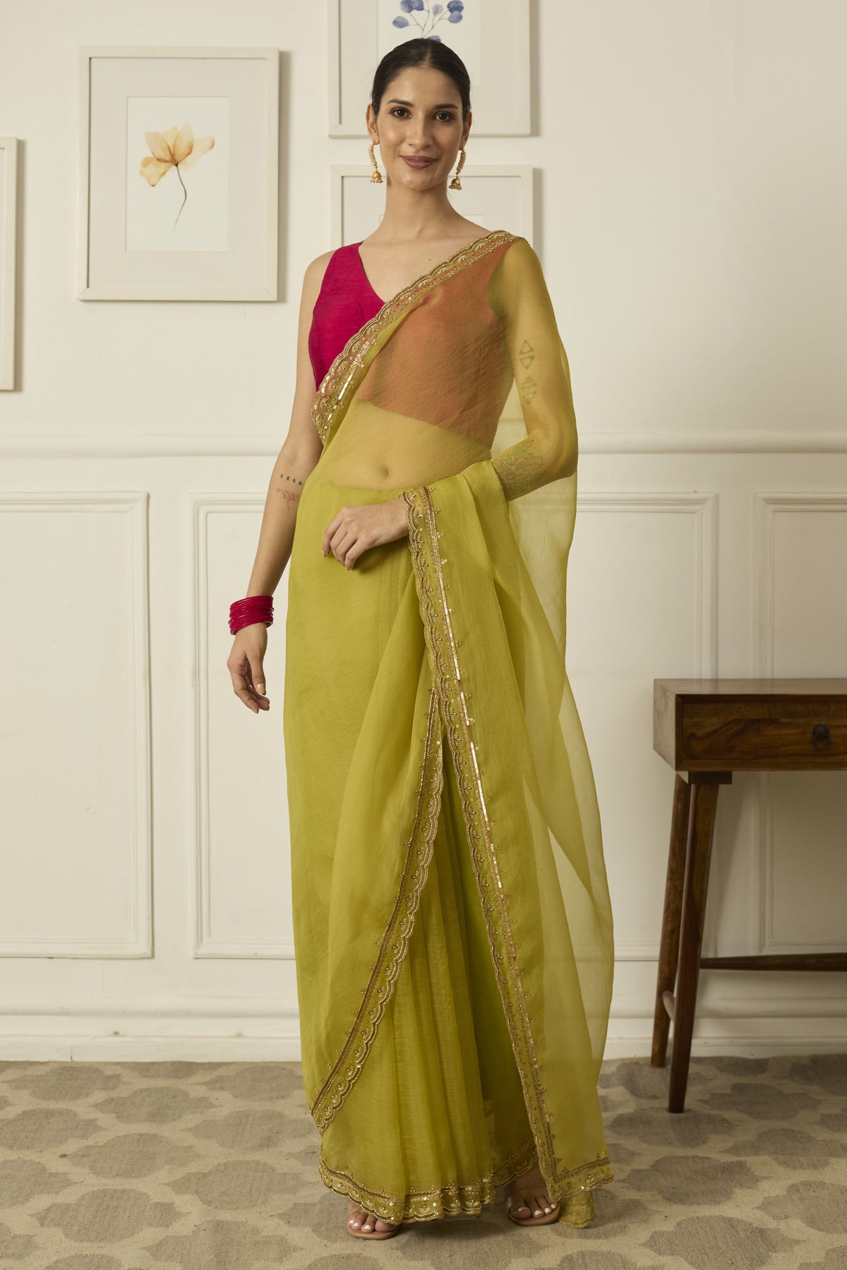 Lime Ruqsat Saree