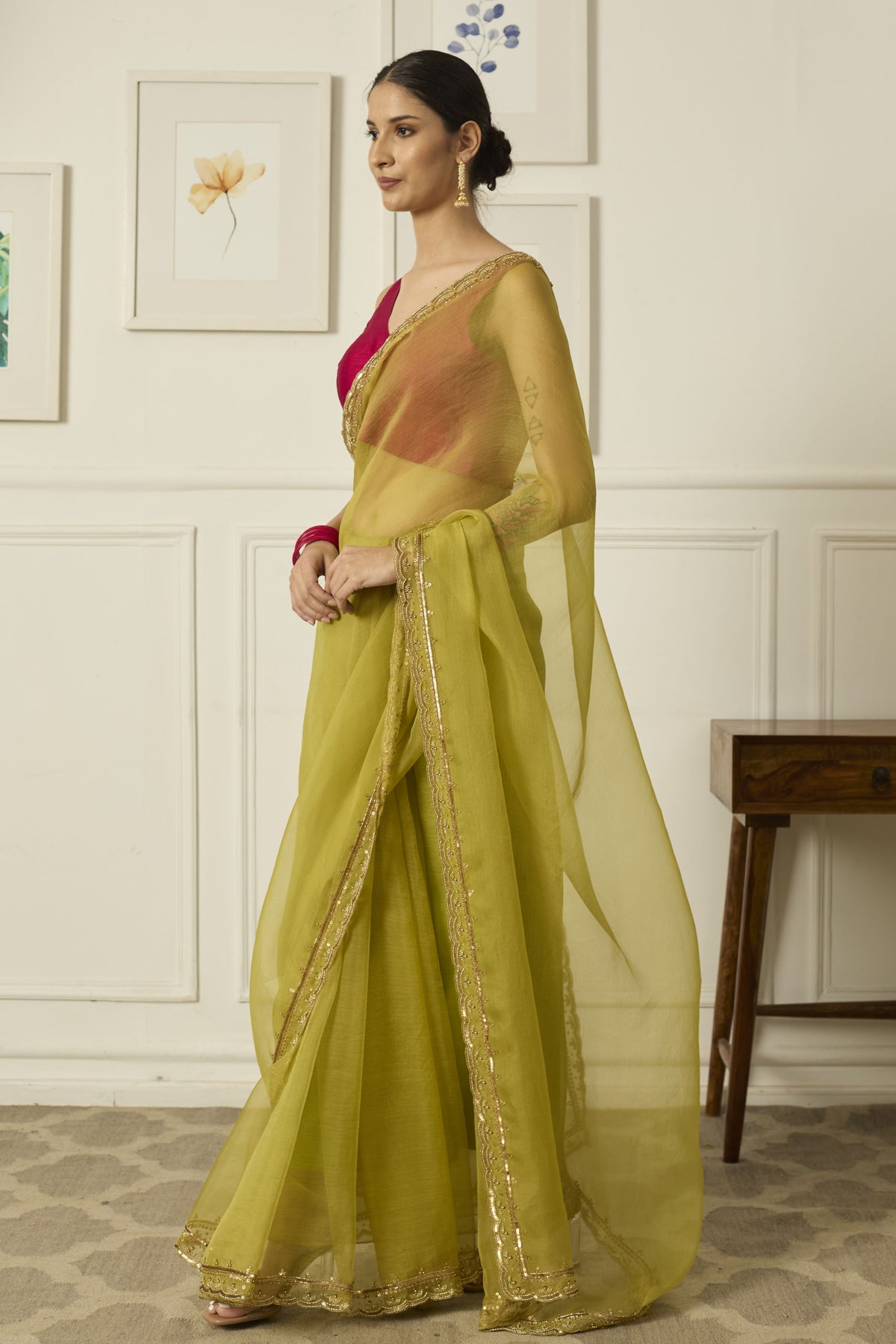 Lime Ruqsat Saree