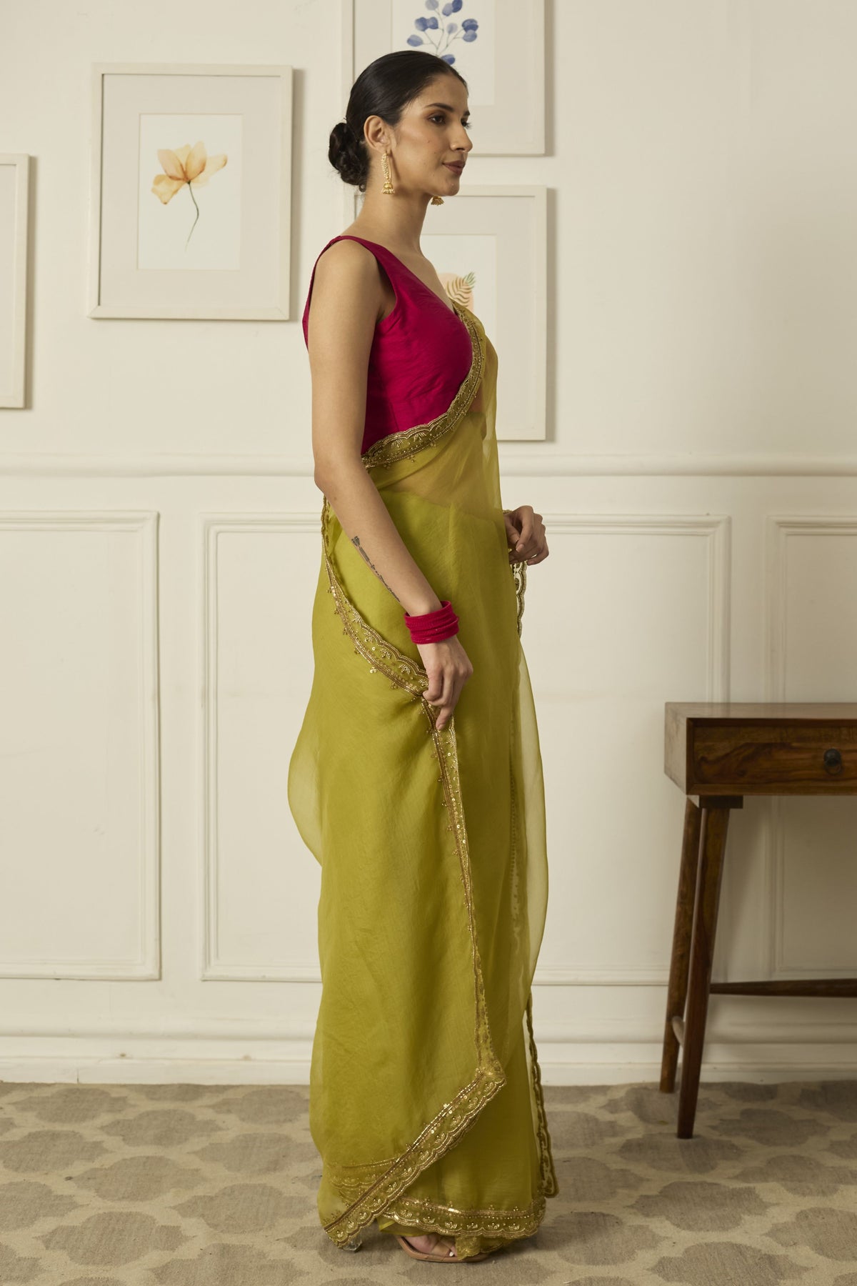 Lime Ruqsat Saree