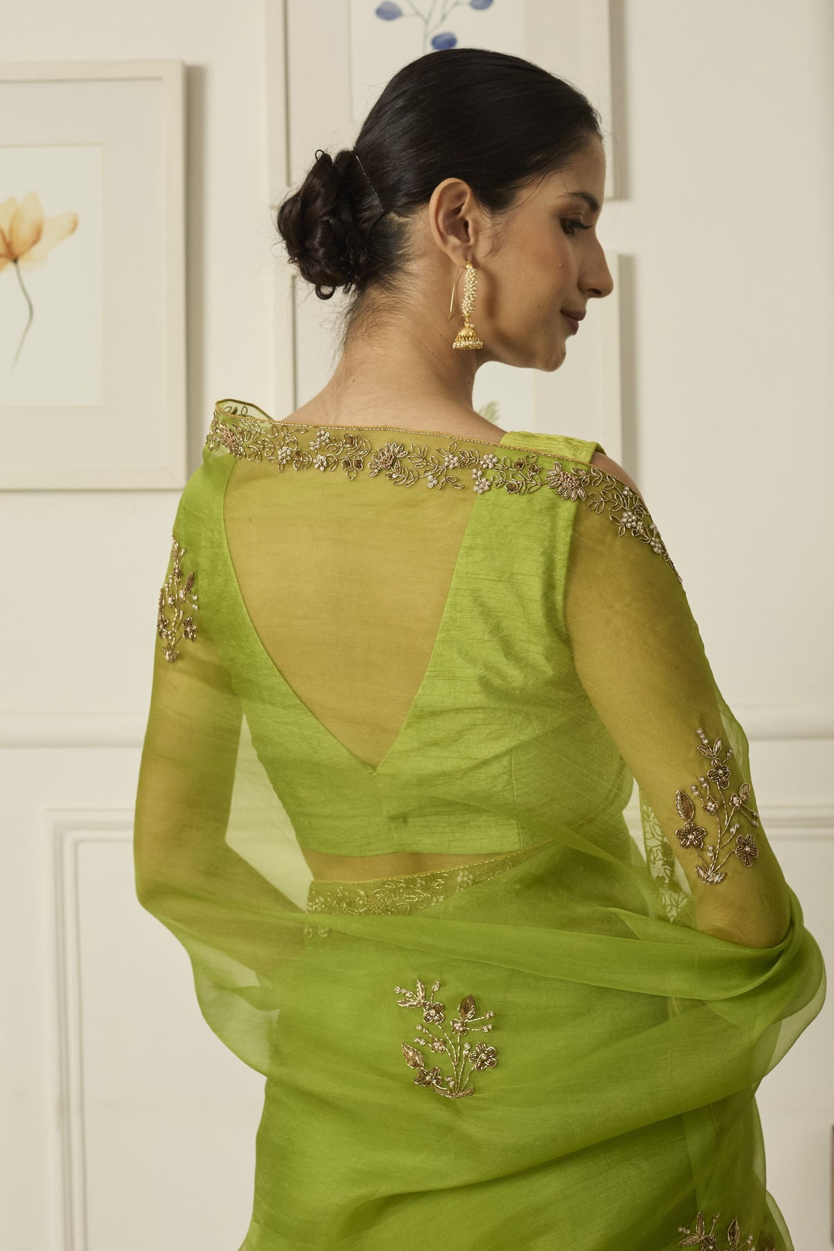 Lime Meenakshi Saree