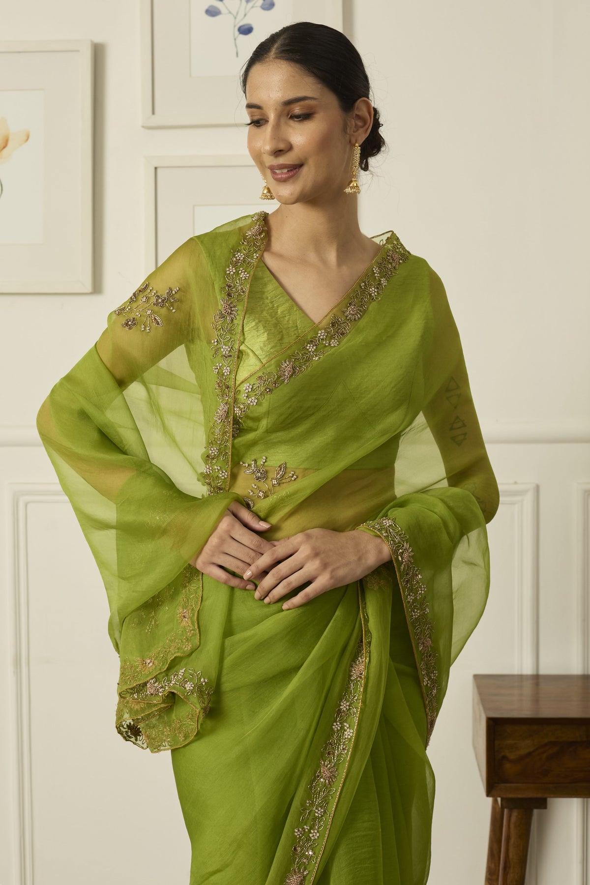 Lime Meenakshi Saree