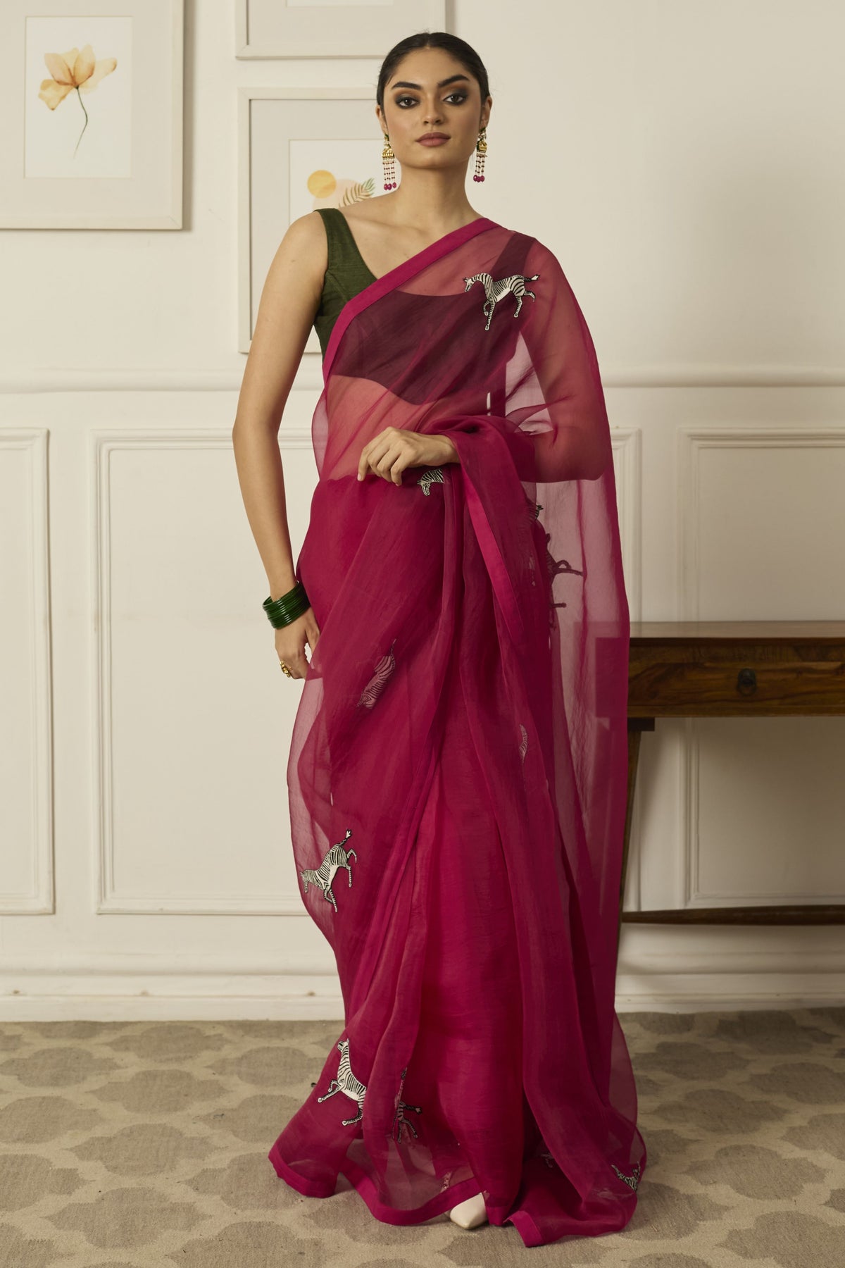 Pink Balcao Silk Organza Saree