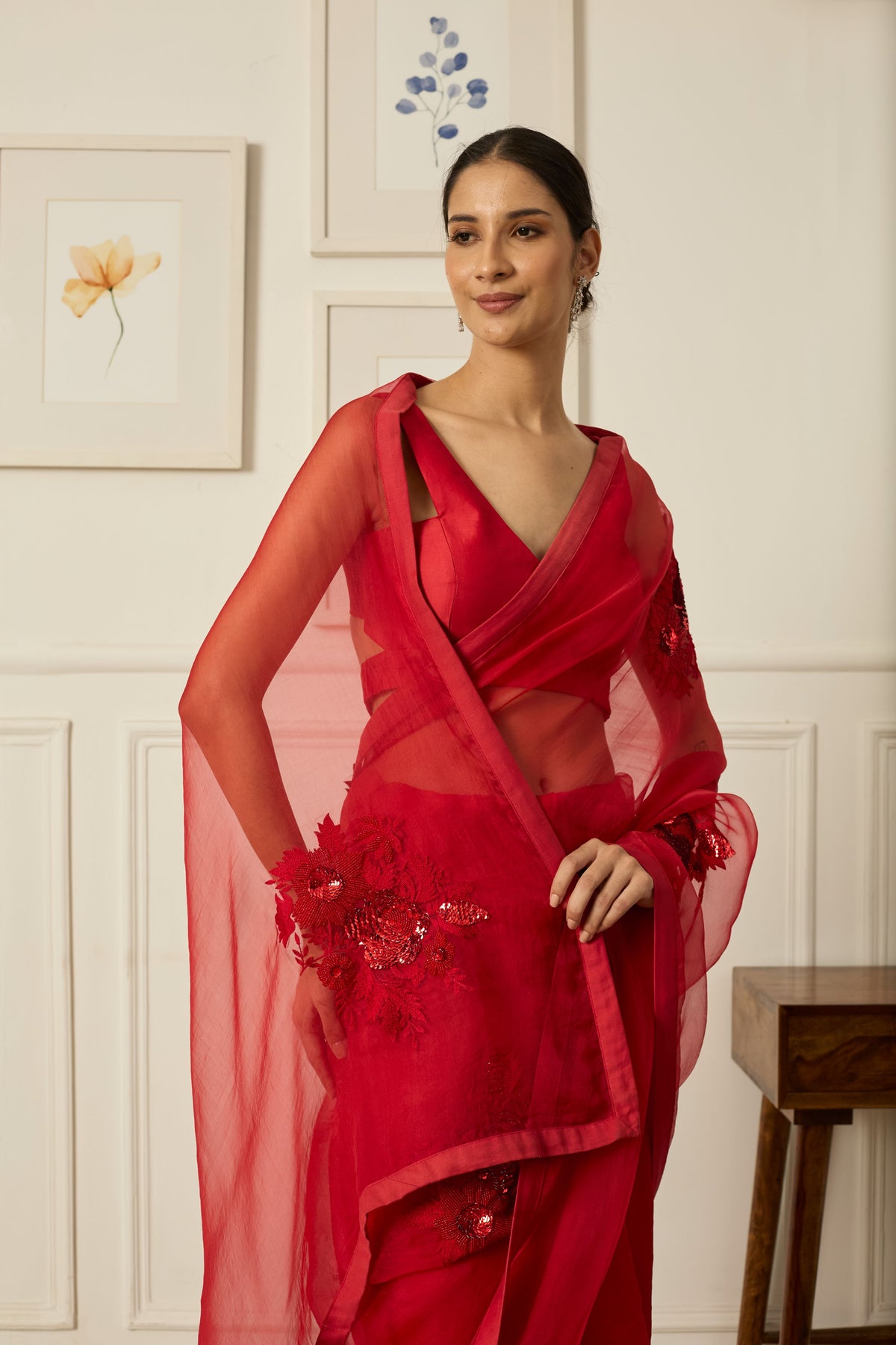 Red Aradhana Saree