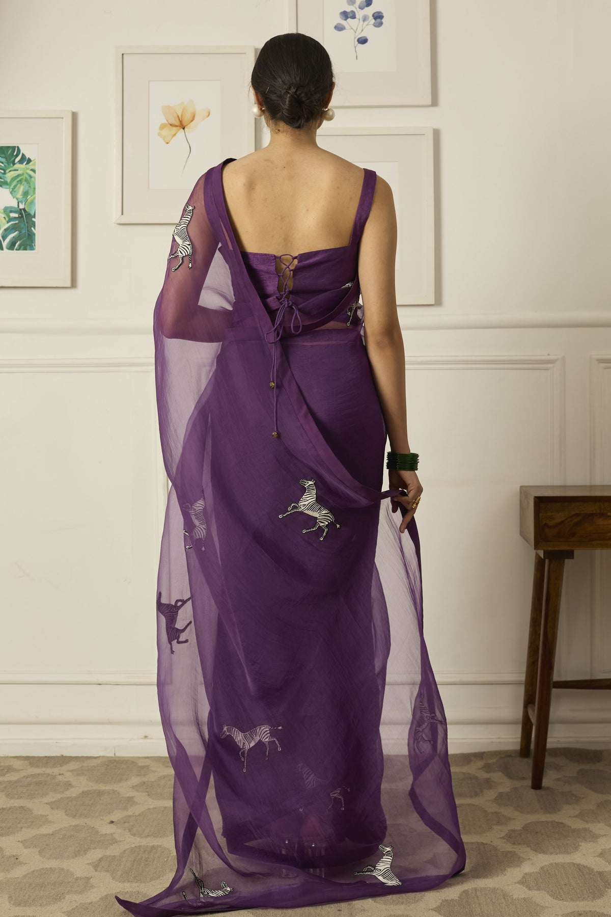 Purple Balcao Silk Organza Saree