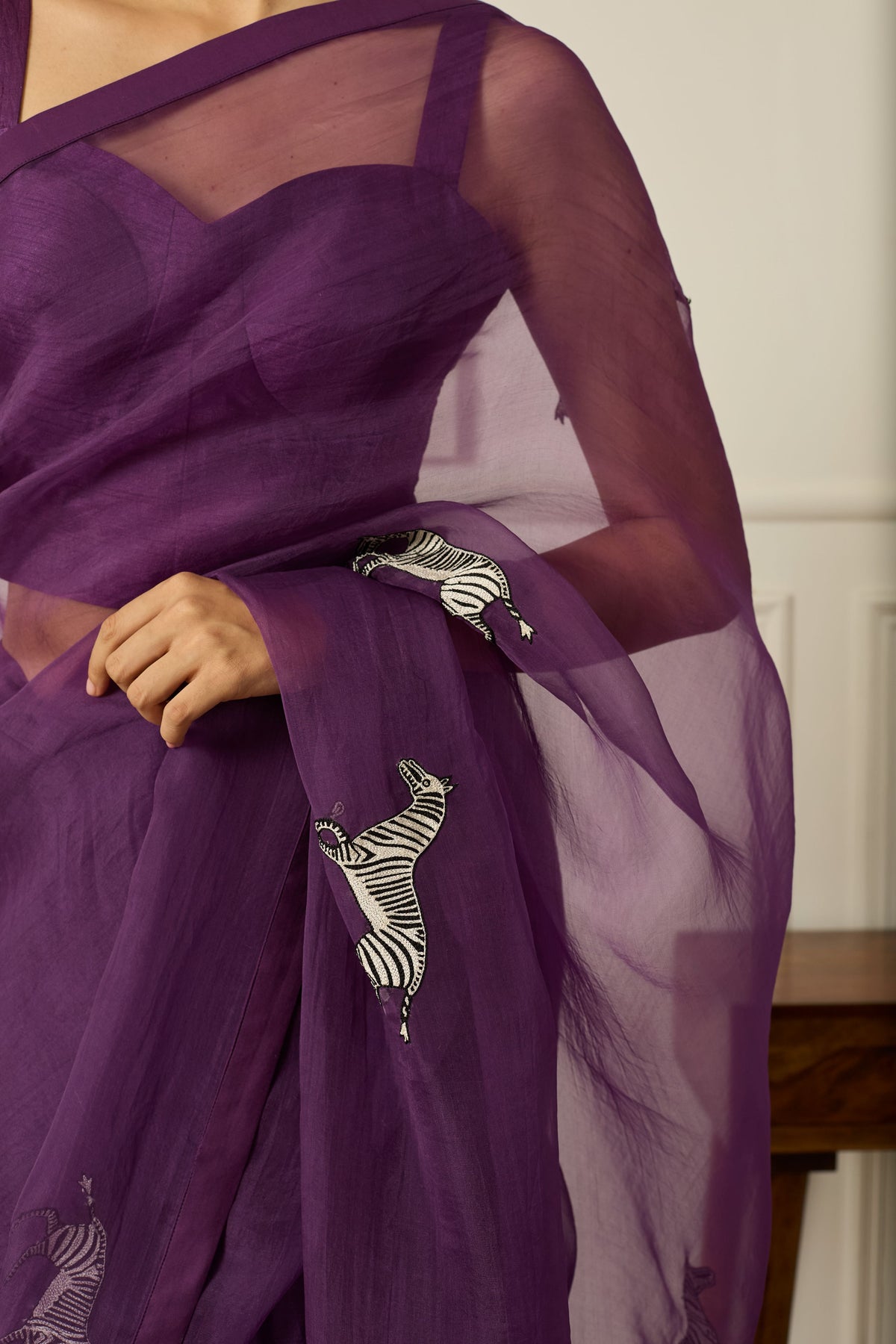 Purple Balcao Silk Organza Saree