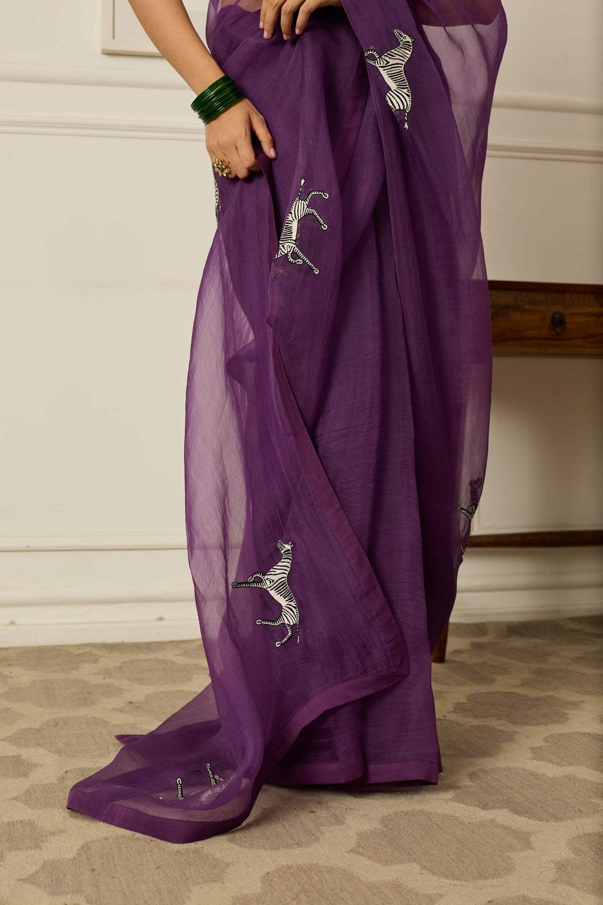 Purple Balcao Silk Organza Saree